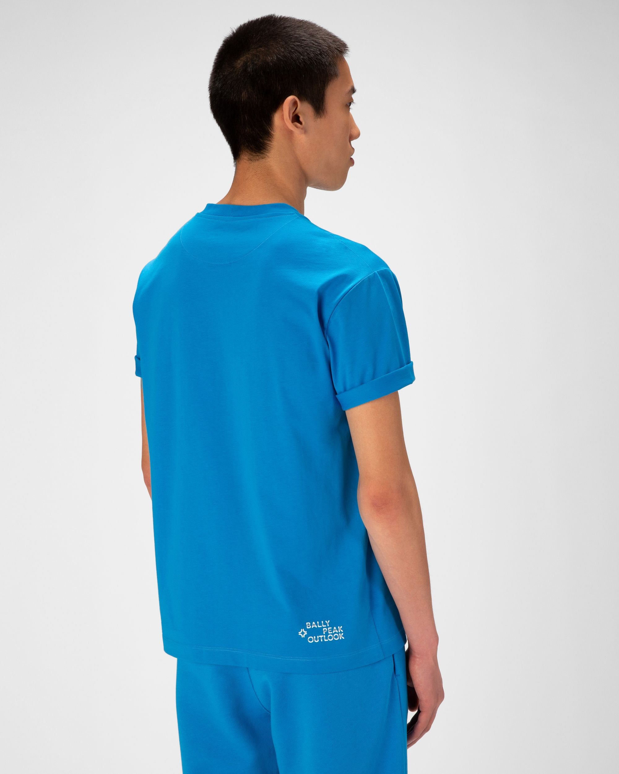 Blaues T-Shirt Aus Bio-Baumwolle - Herren - Bally - 04