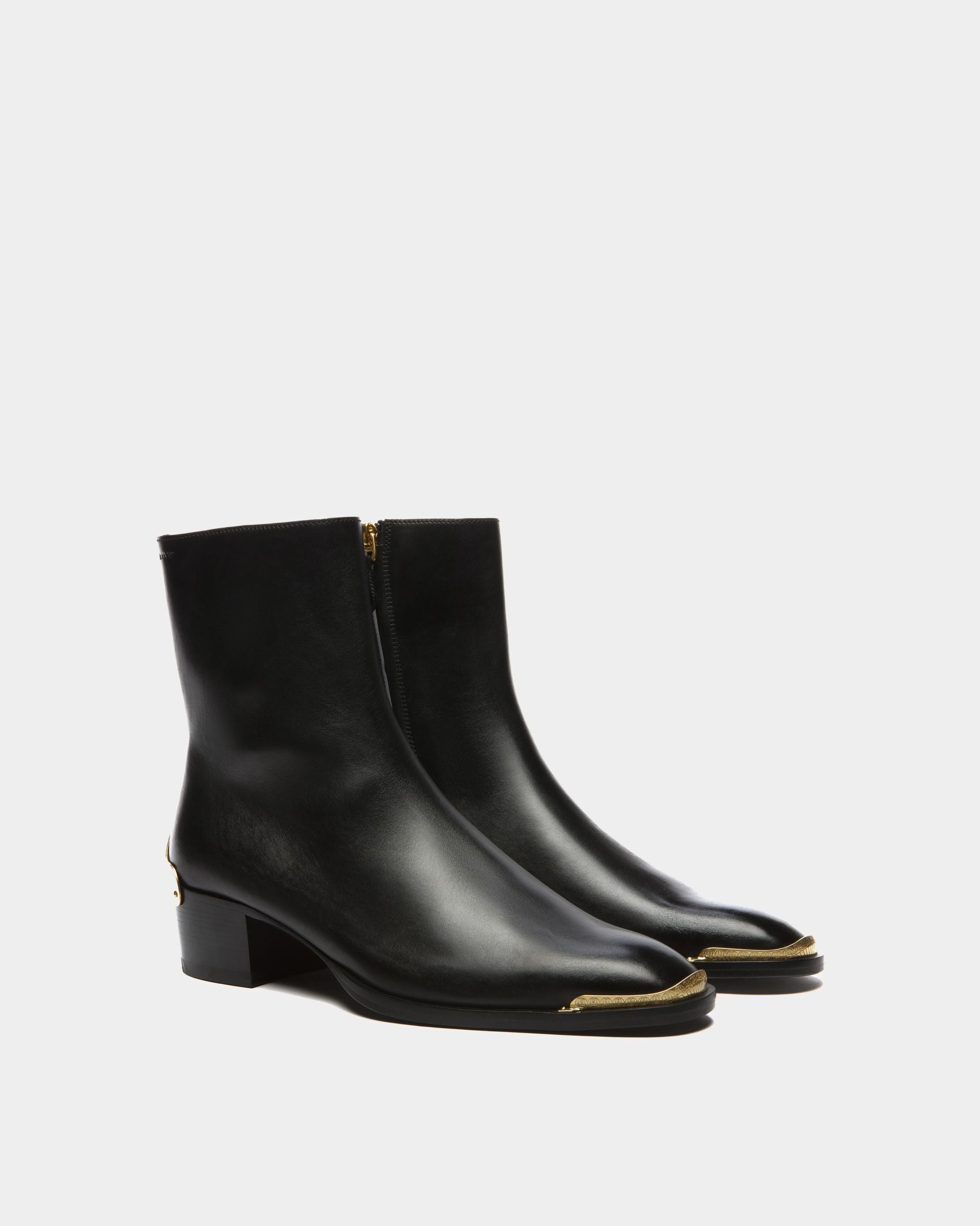 Botín Frankel De Piel En Negro - Hombre - Bally - 02