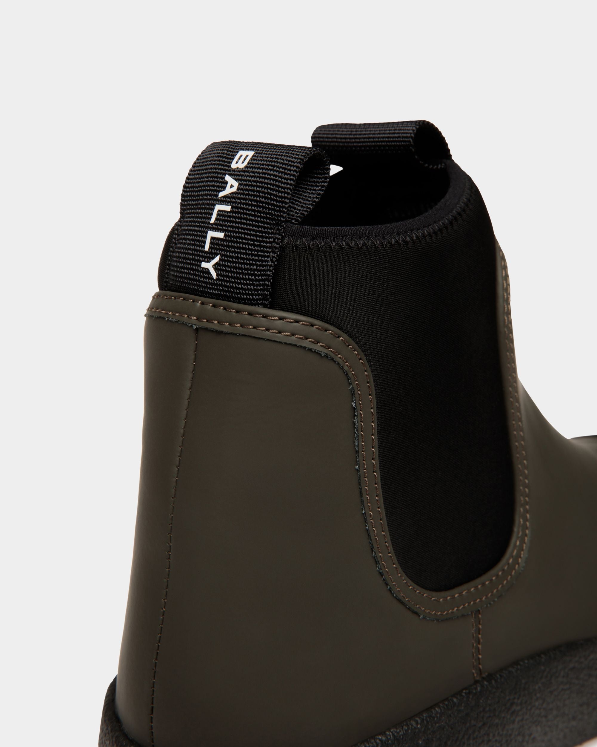 Bottine Bally Curling En Cuir Caoutchouté Military Green - Homme - Bally - 06