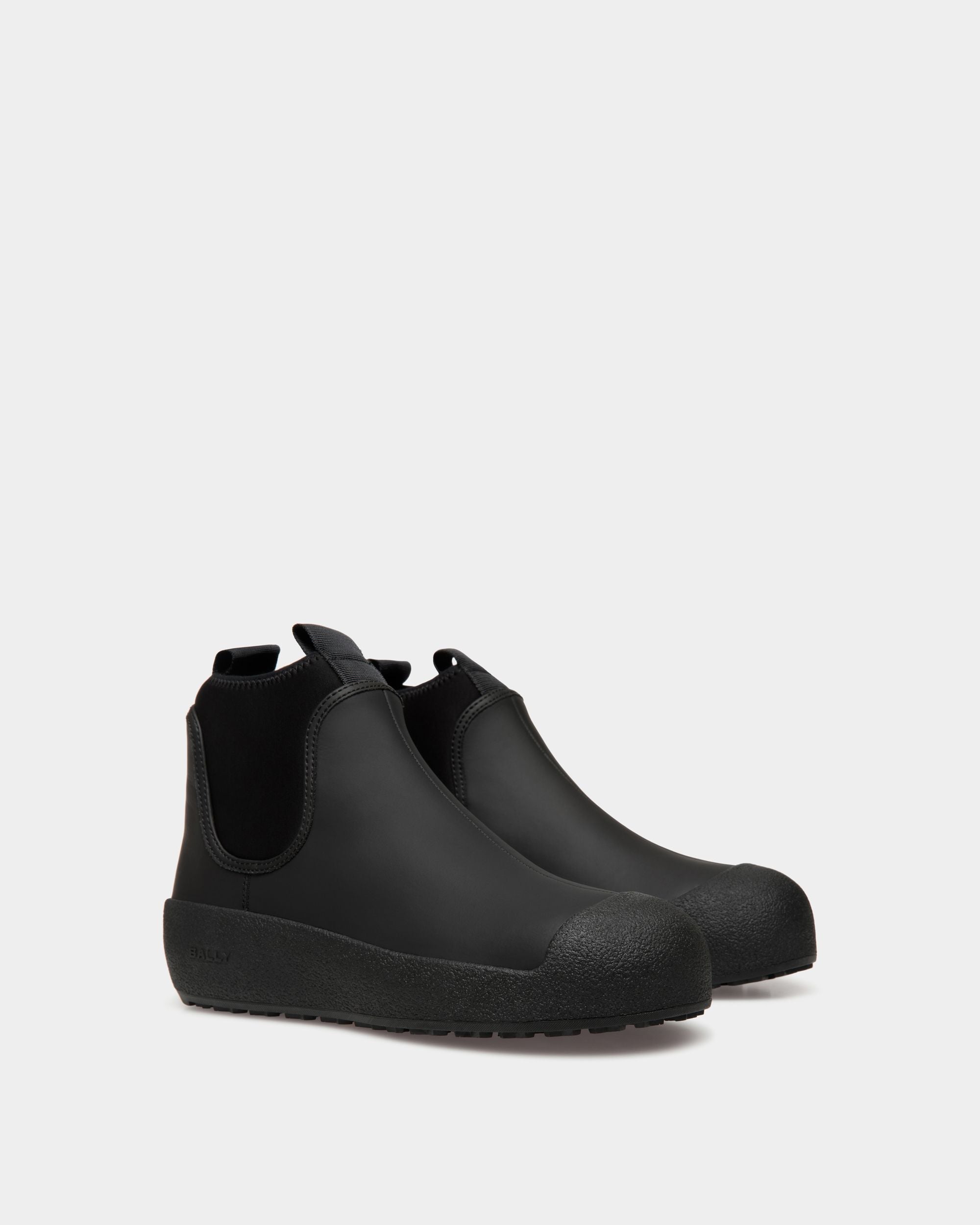 Bally Curling Stiefelette Aus Schwarzem Gummiertem Leder - Herren - Bally - 03