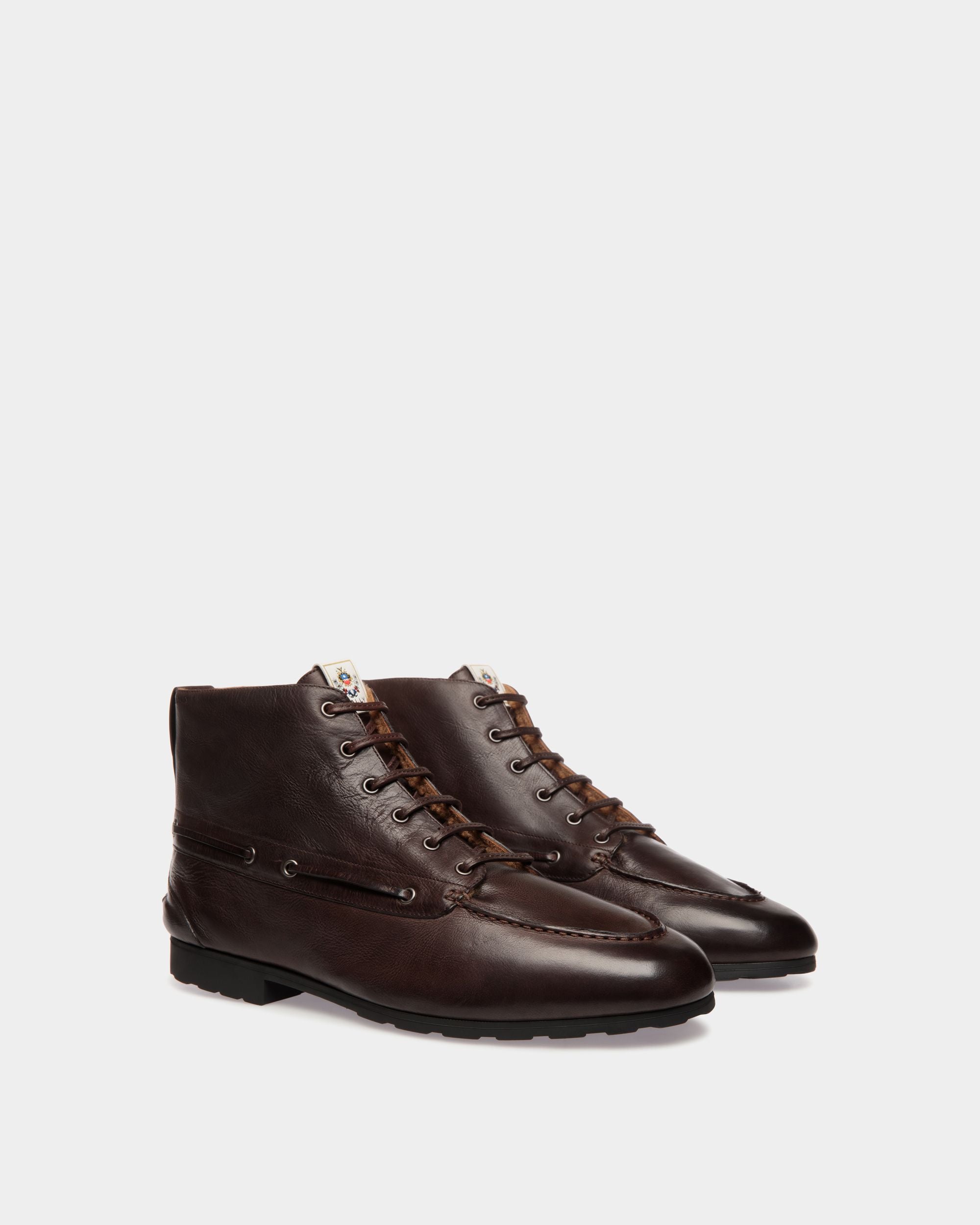 Bottine De La Capsule D’hiver En Cuir Ebano - Homme - Bally - 03