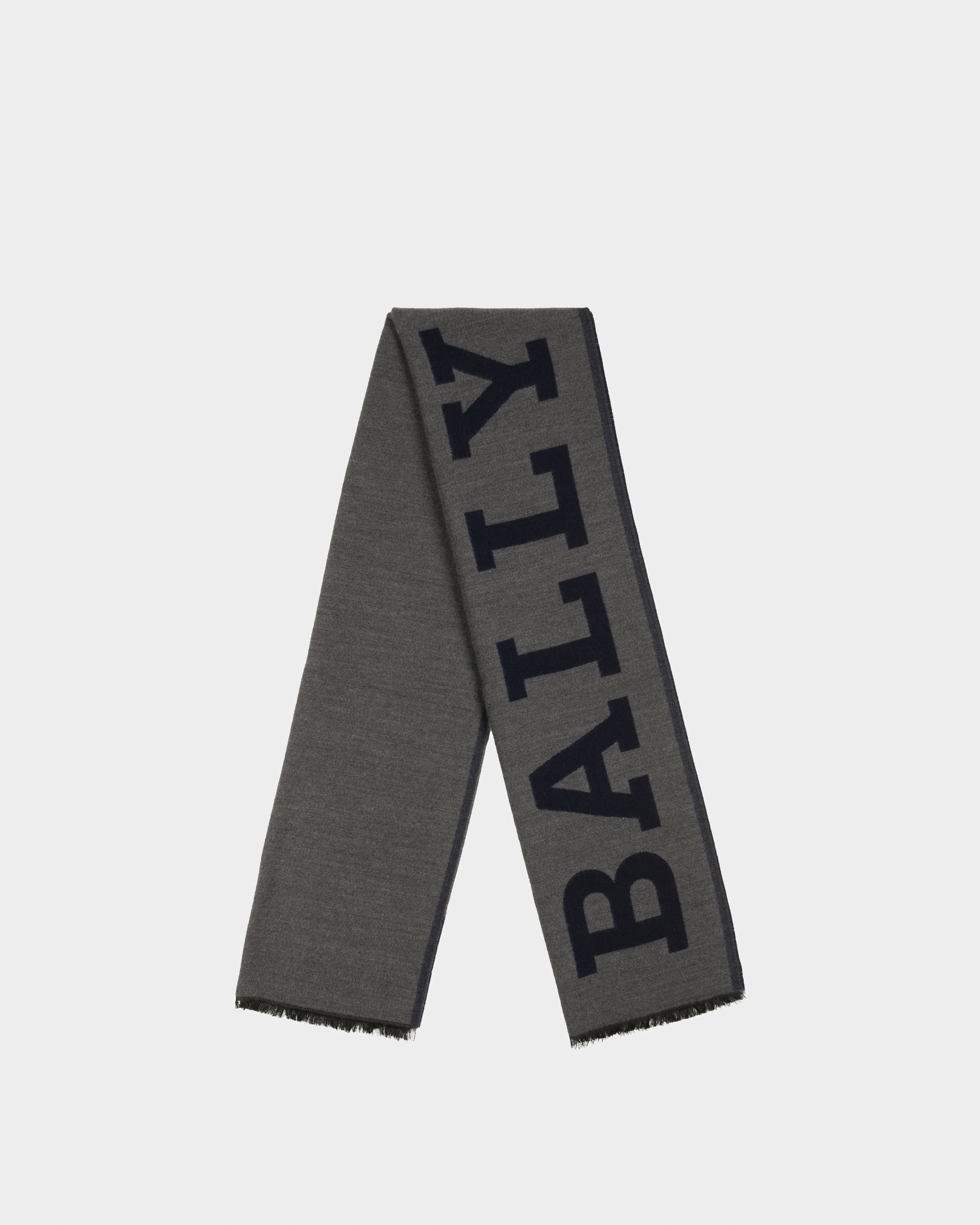Écharpe En Laine Mélangée Grise - Homme - Bally - 01
