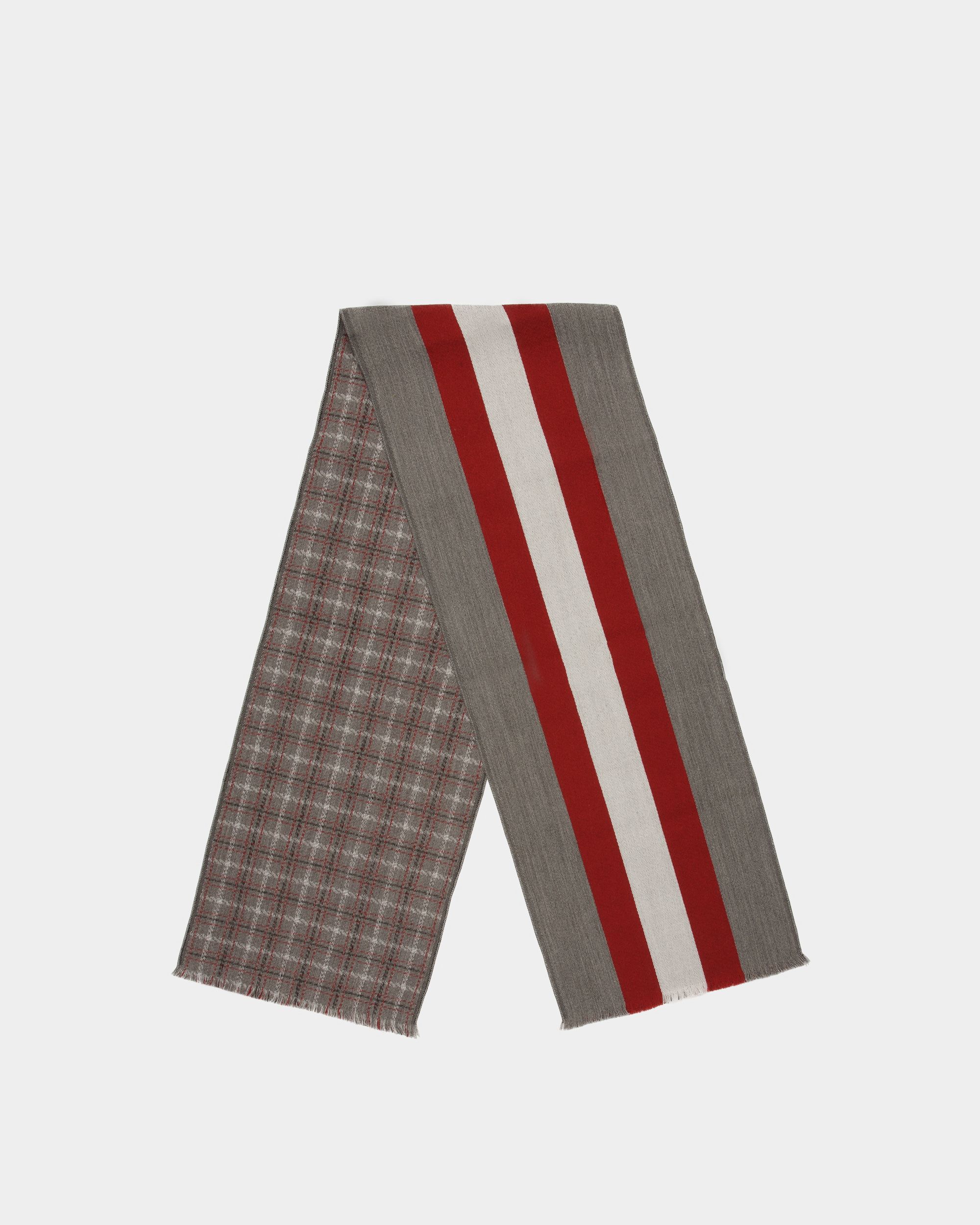 Bufanda Con Jacquard De Lana Color Mineral Oscuro - Hombre - Bally - 01