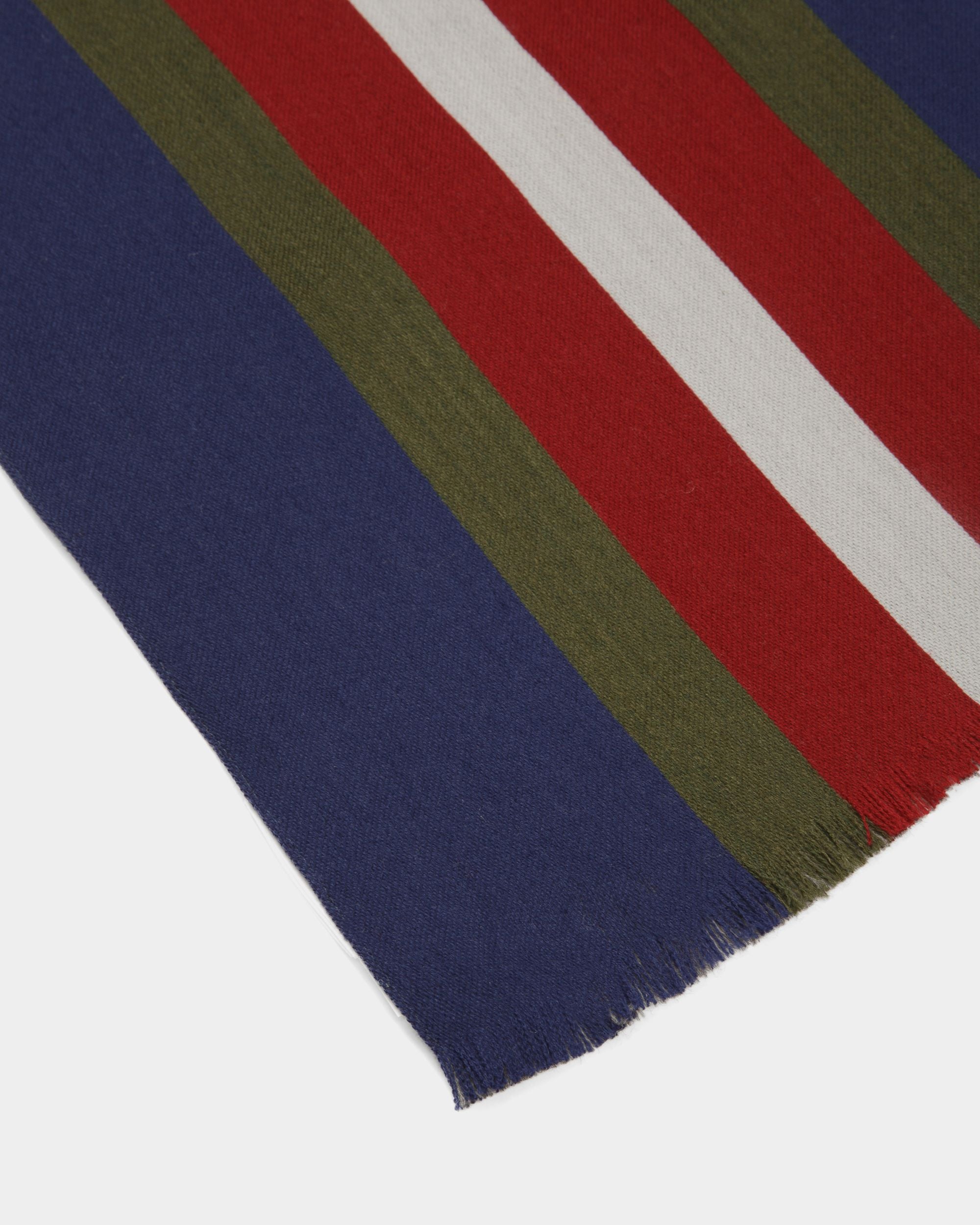 Jacquard-Schal Aus Woll-Seiden-Gemisch In Marineblau - Herren - Bally - 02