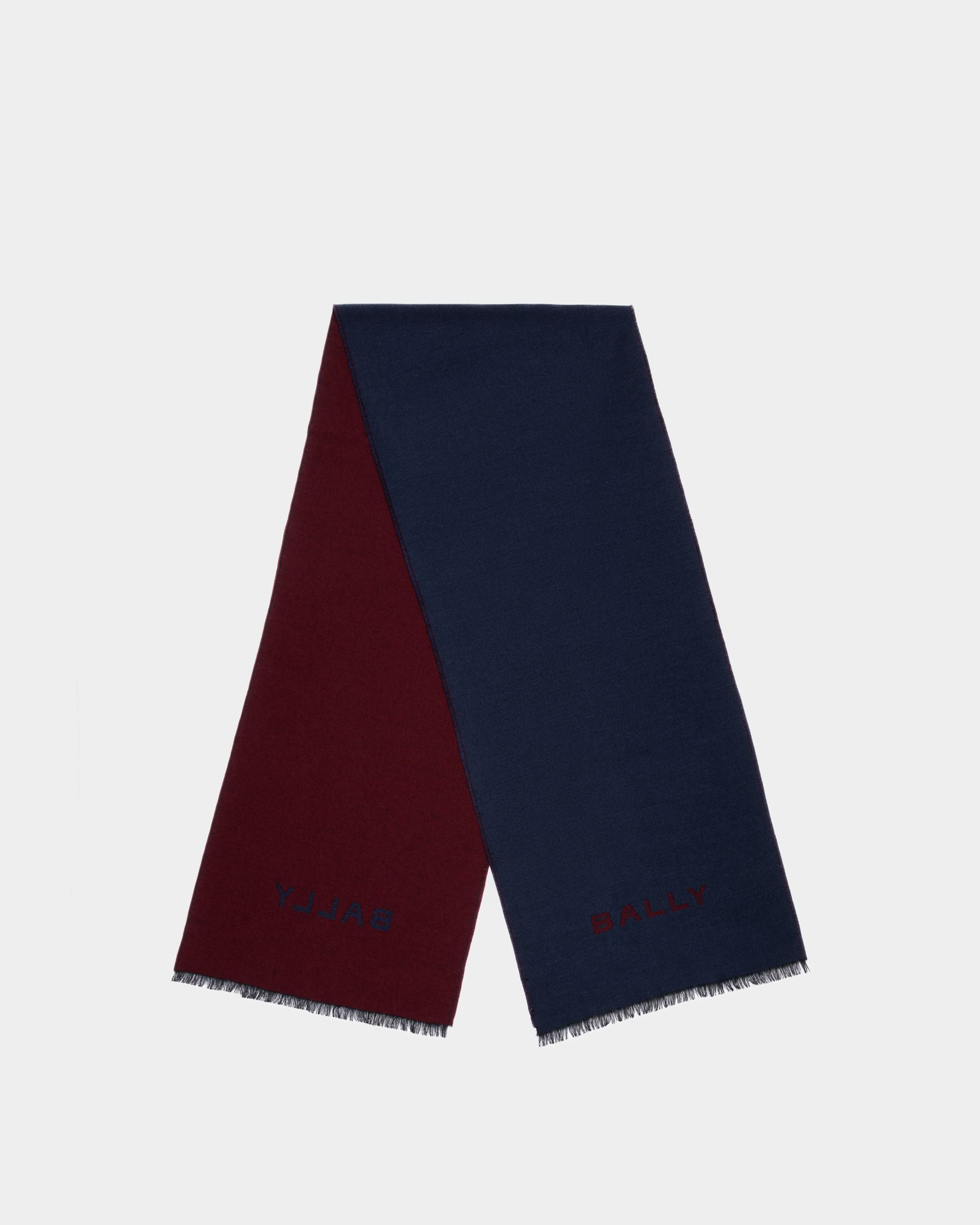 Écharpe En Laine Bleu Et Rouge - Homme - Bally - 01
