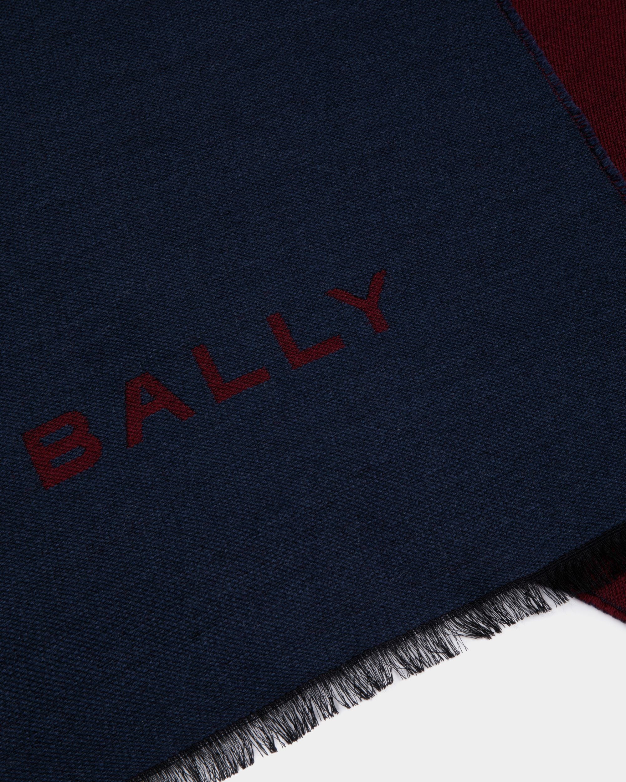 Écharpe En Laine Bleu Et Rouge - Homme - Bally - 02