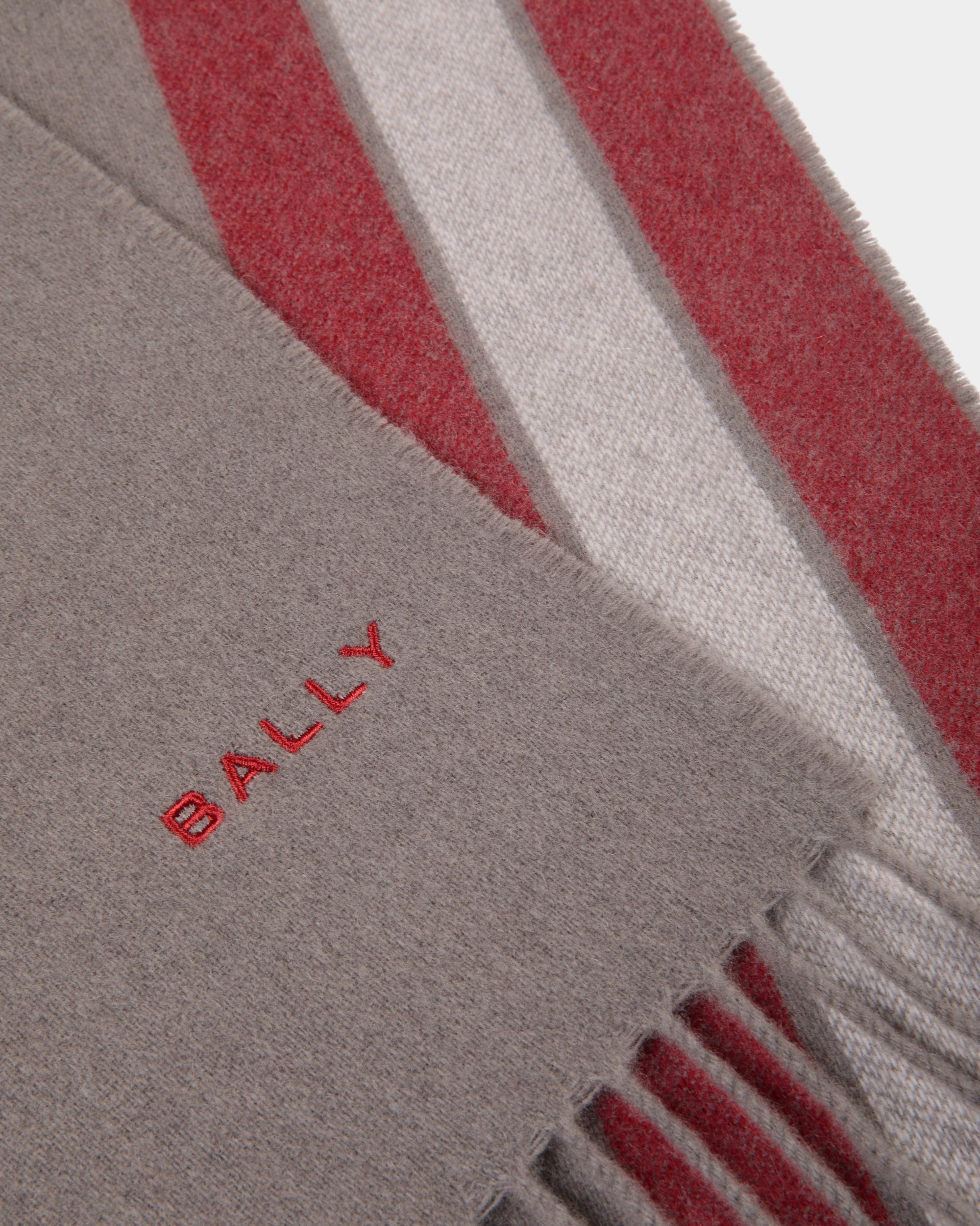 Schal Mit Bally Ribbon Aus Dunkelgrauem Kaschmirmix - Herren - Bally - 03