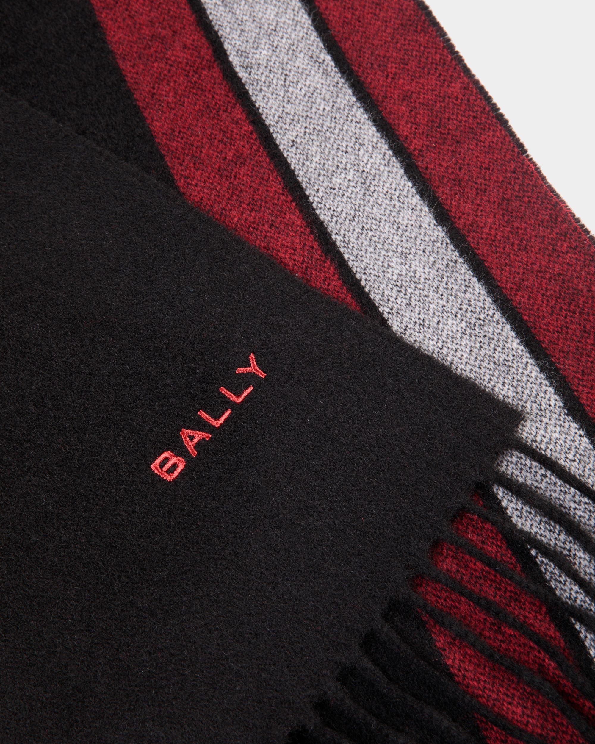 Schal Mit Bally Ribbon Aus Schwarzem Kaschmirmix - Herren - Bally - 03