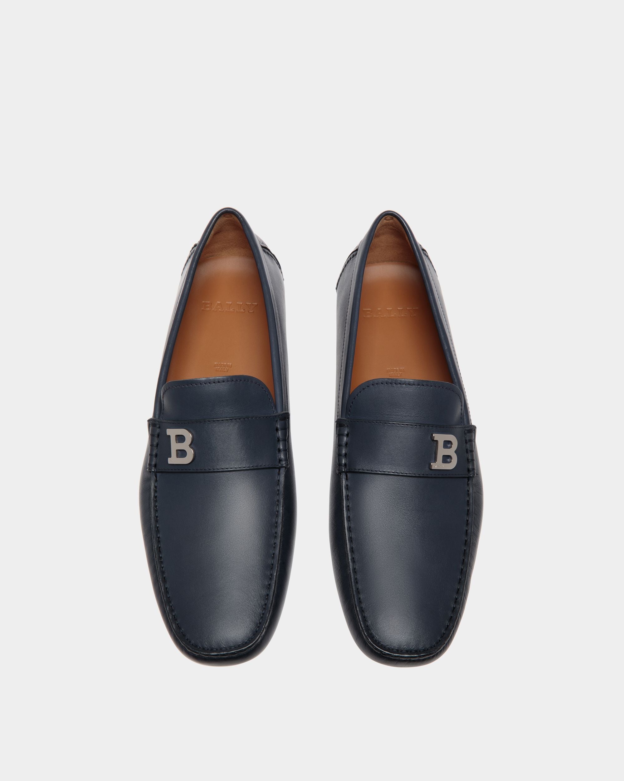 Drivers In Blue Leather - Men's - Bally - 04