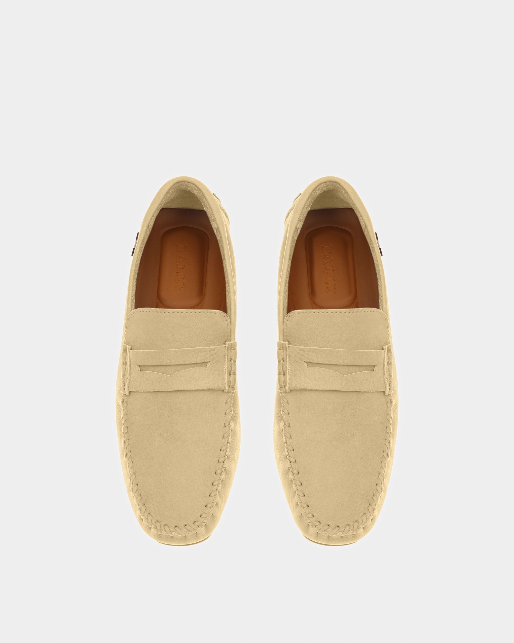 Pier Chaussures De Conduite En Cuir Couleur Fossile - Homme - Bally - 02