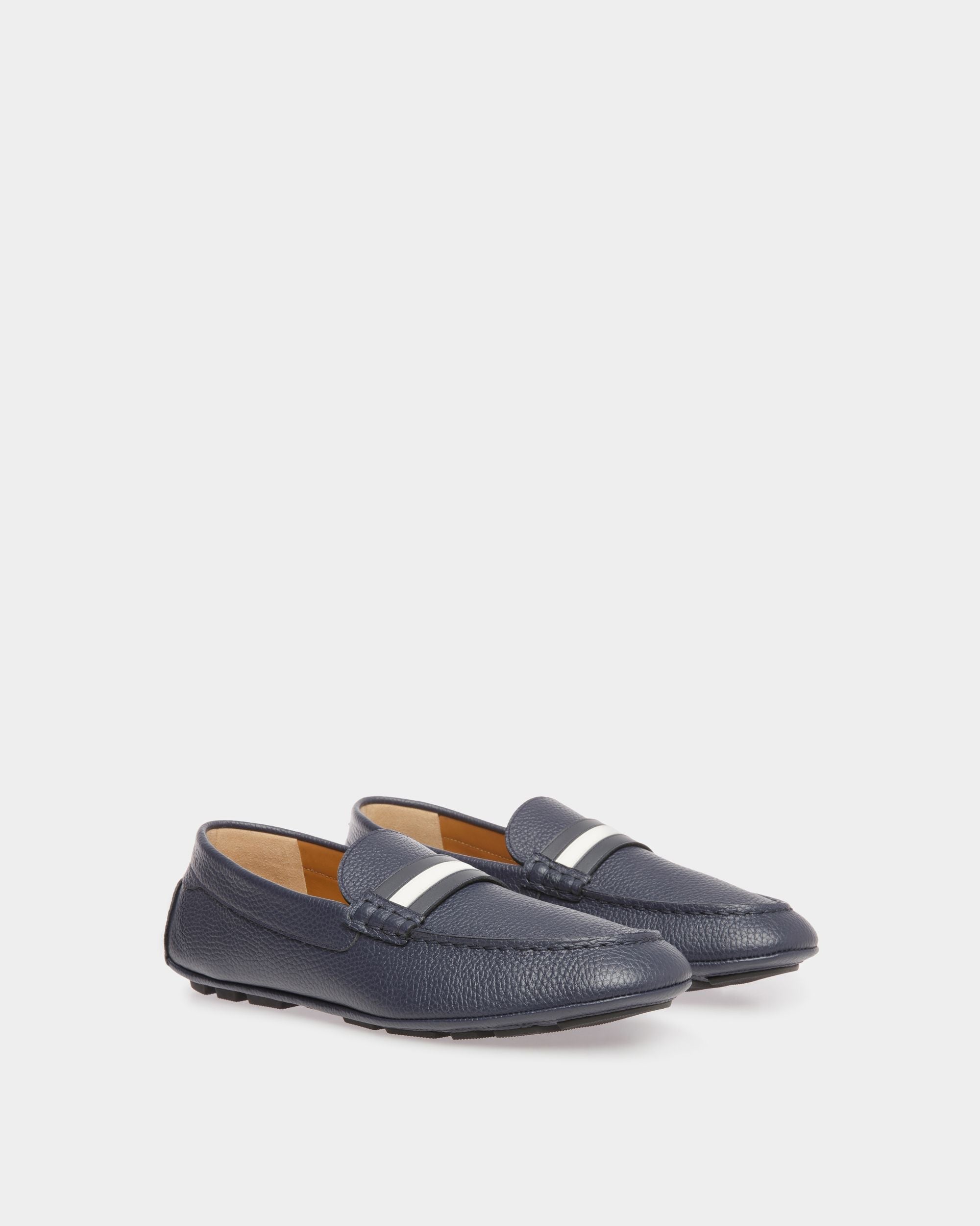Men s Kerbs Drivers In Midnight Leather Bally