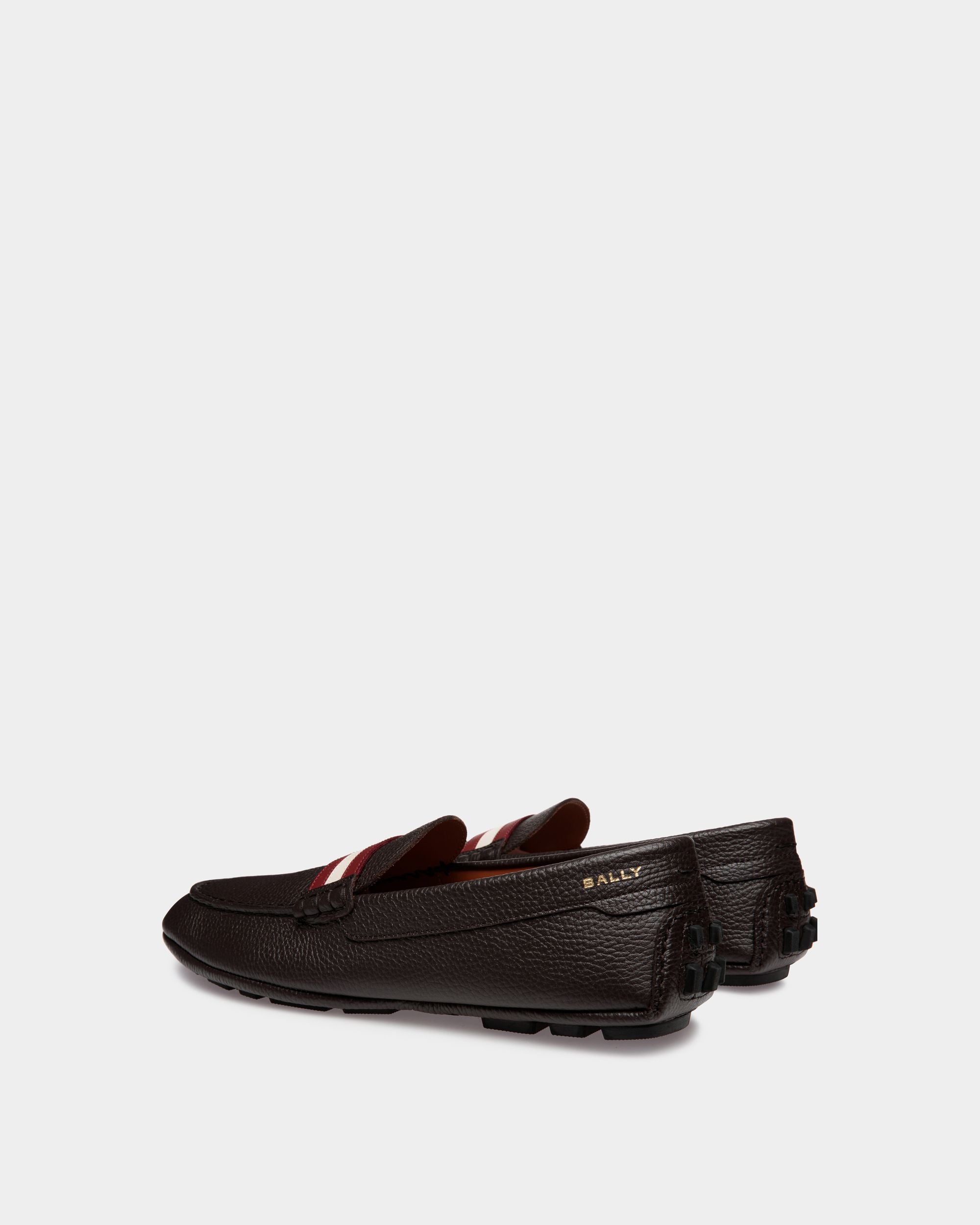 Zapato Driver Kerbs De Piel Granulada Ébano - Hombre - Bally - 03