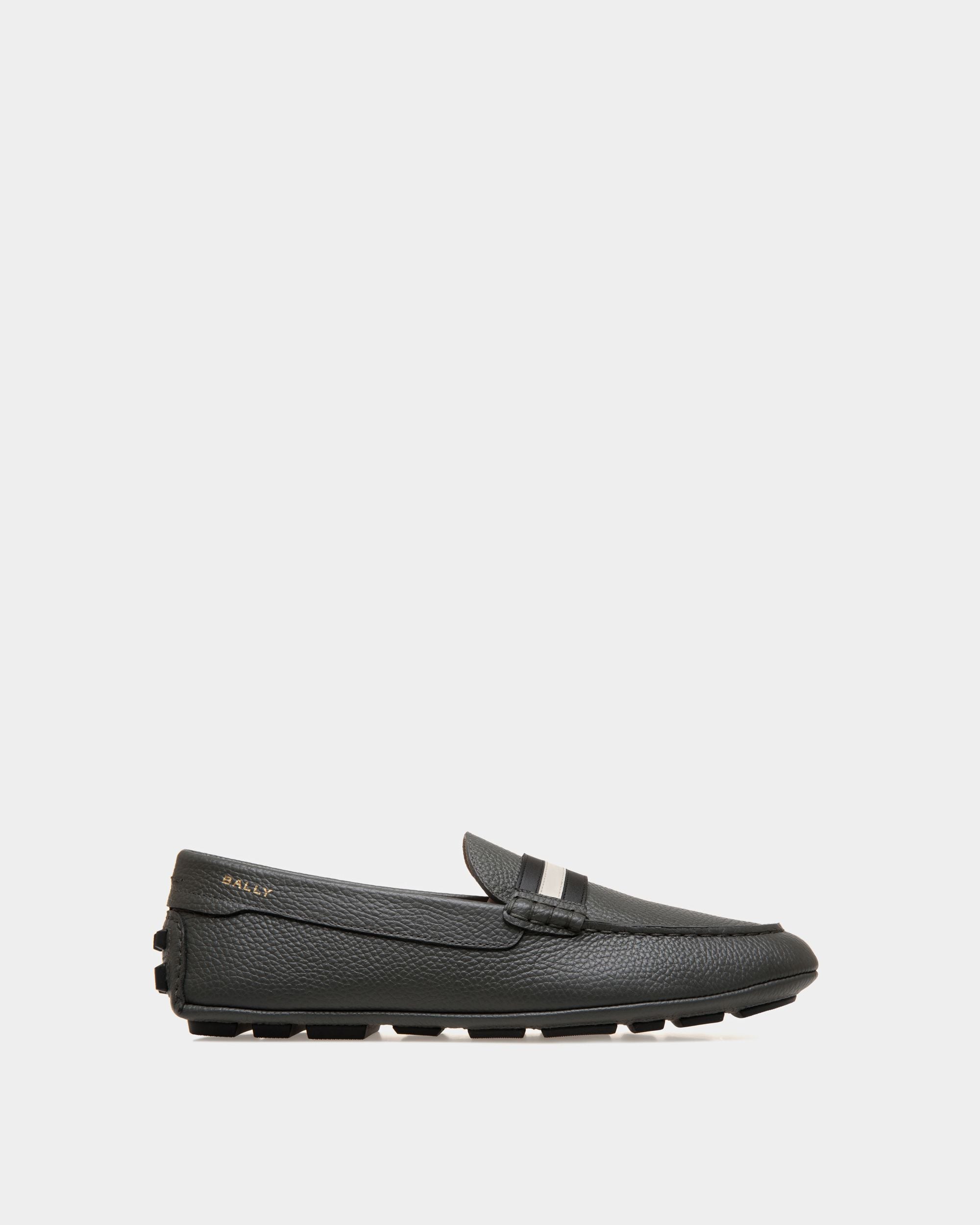 Zapatos Driver Kerbs De Piel Granulada En Gris - Hombre - Bally - 01