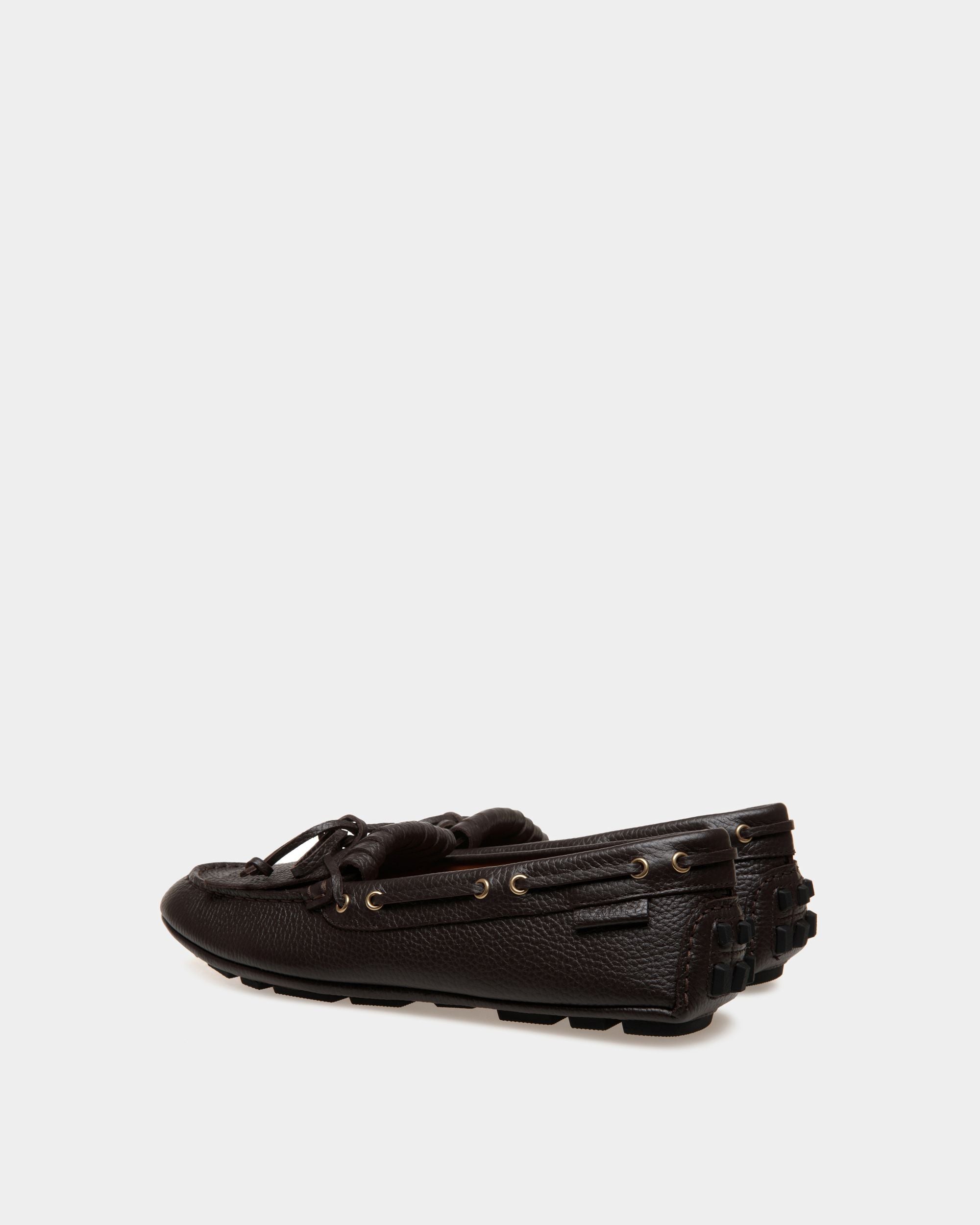 Kerbs Driver-Schuh Aus Genarbtem Leder In Braun - Herren - Bally - 04