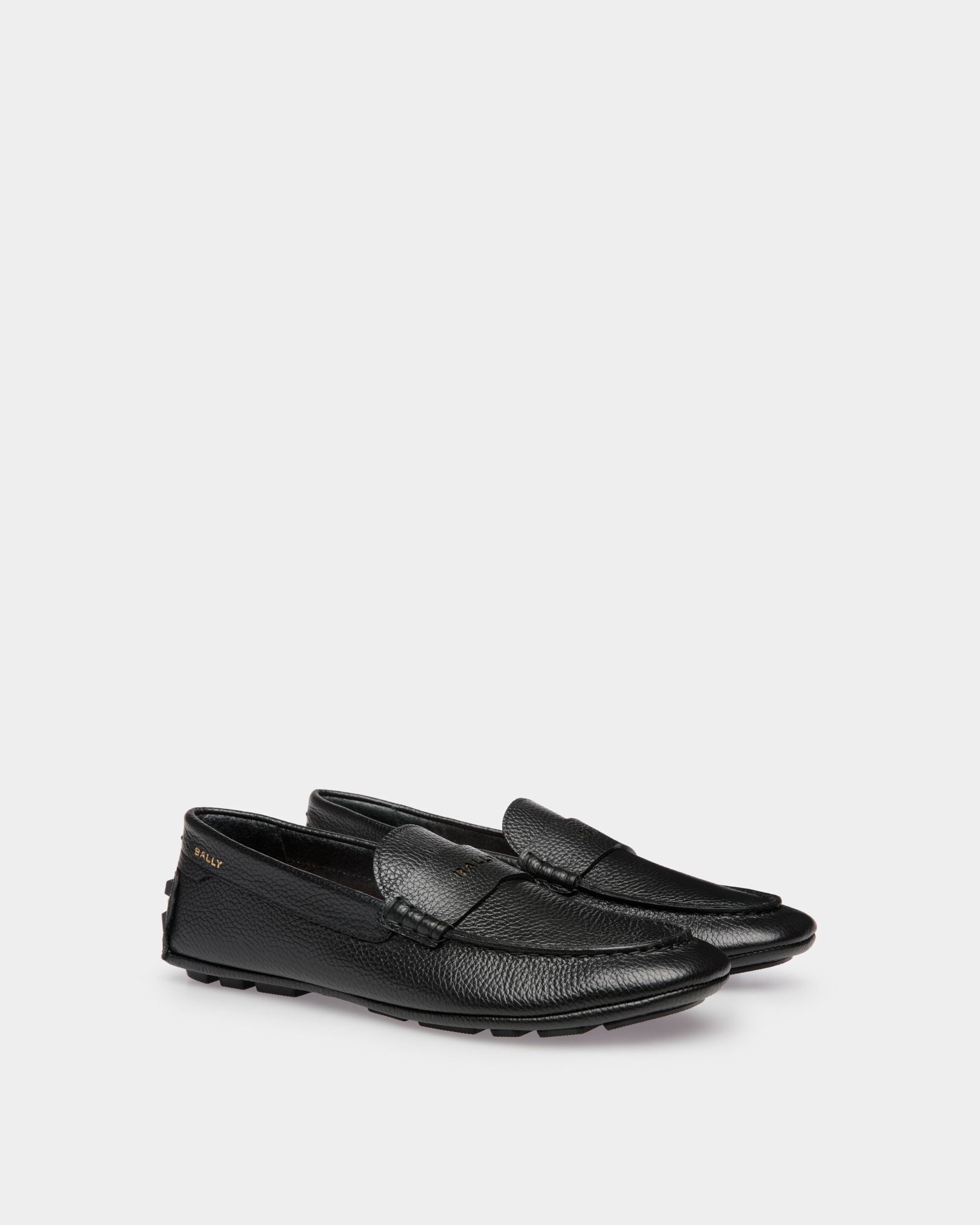 Chaussure Driver Kerbs En Cuir Grainé Noir - Homme - Bally - 02