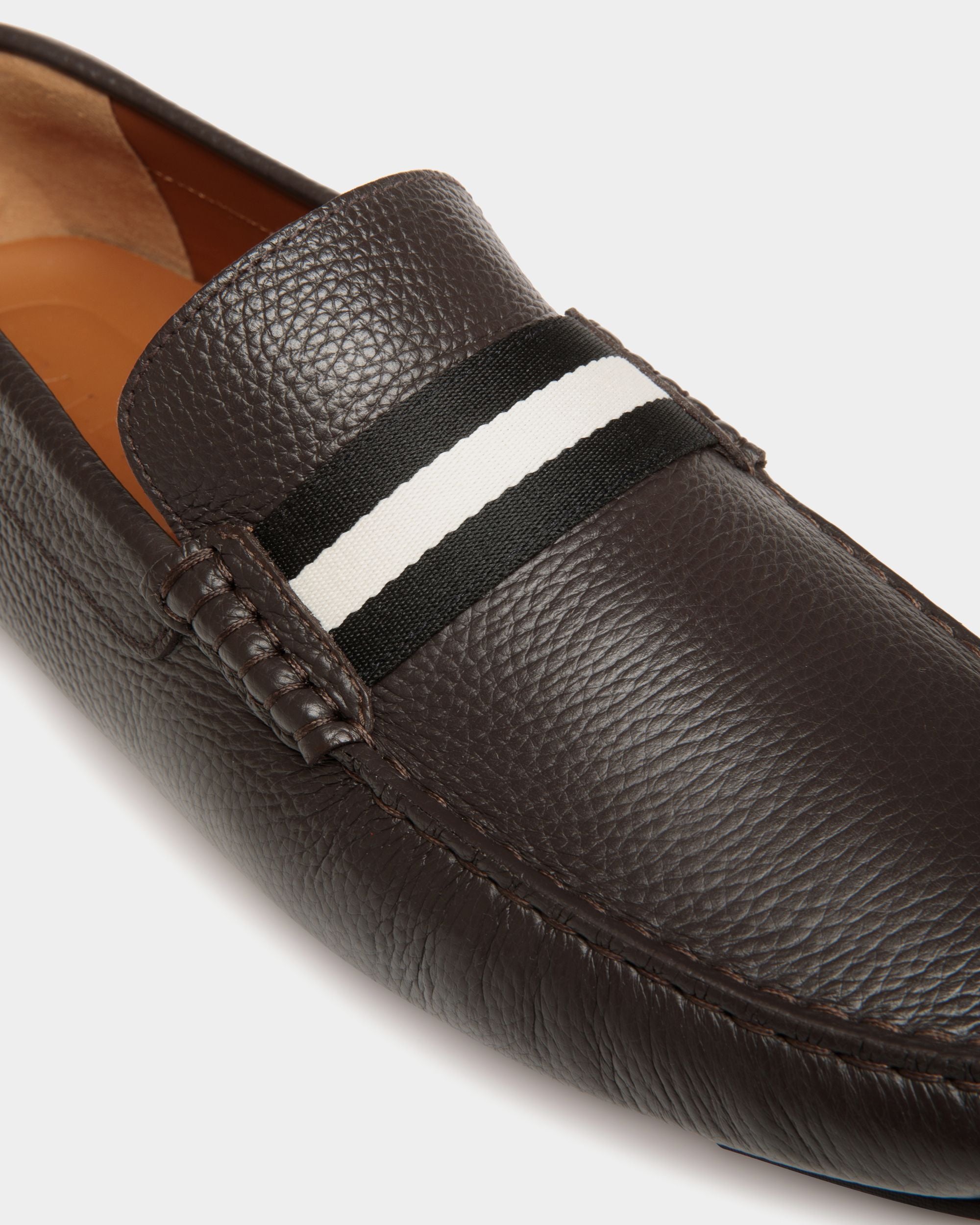 Pilot Driver in Ebano Grained Leather - Homme - Bally - 05