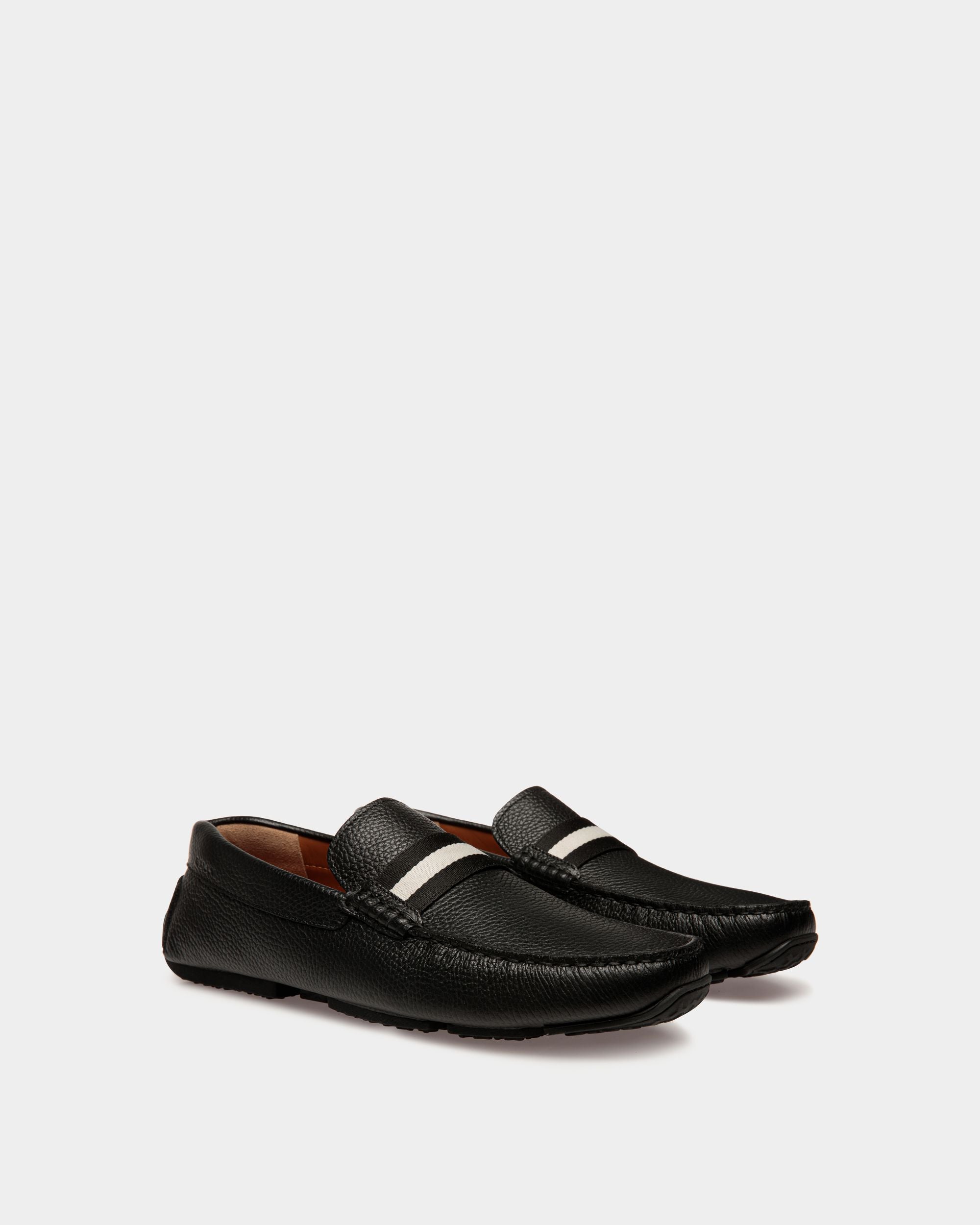 Pilot Driver-Schuh Aus Genarbtem Leder In Schwarz - Herren - Bally - 02
