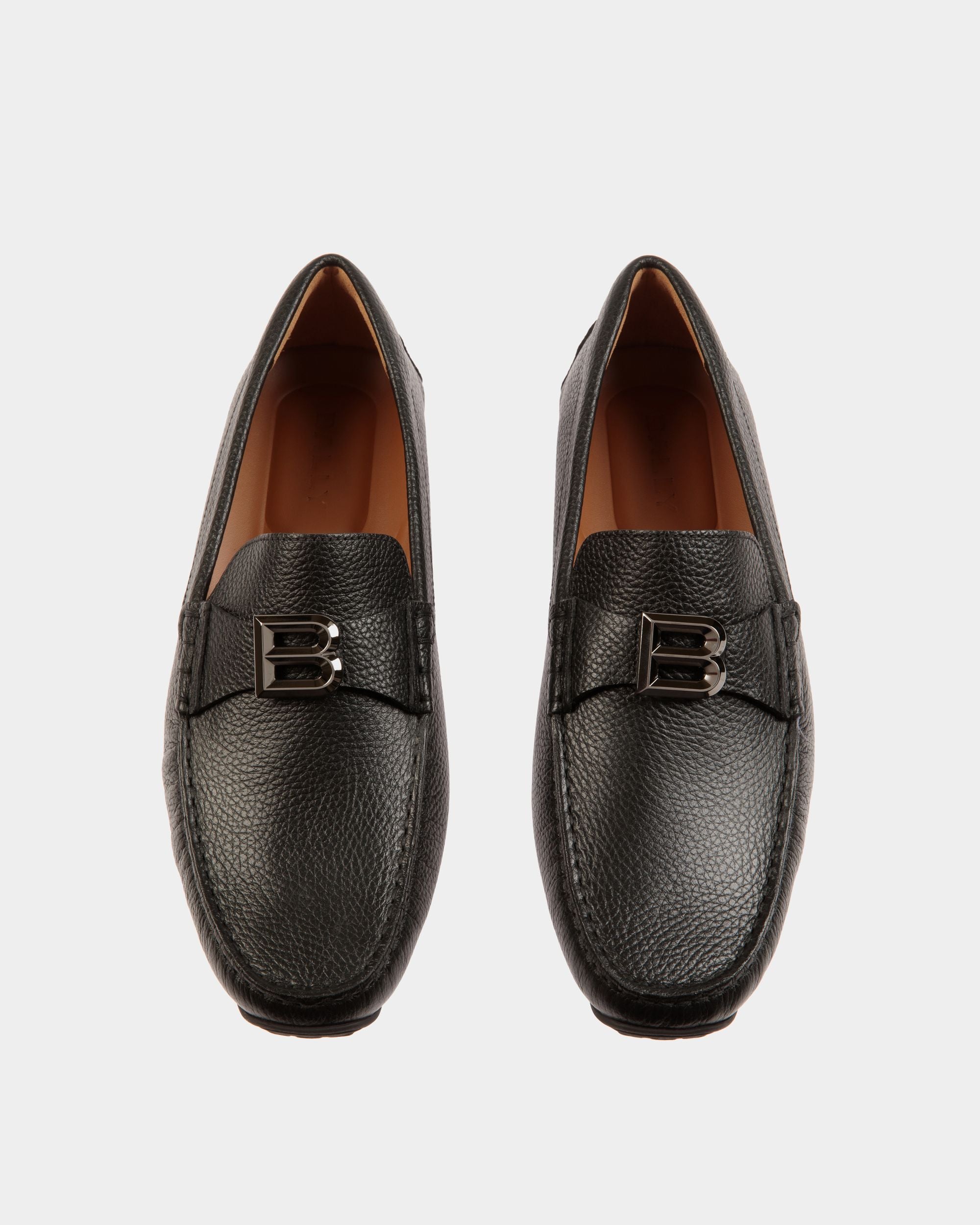 Chaussure Driver Pilot En Cuir Grainé Noir - Homme - Bally - 04