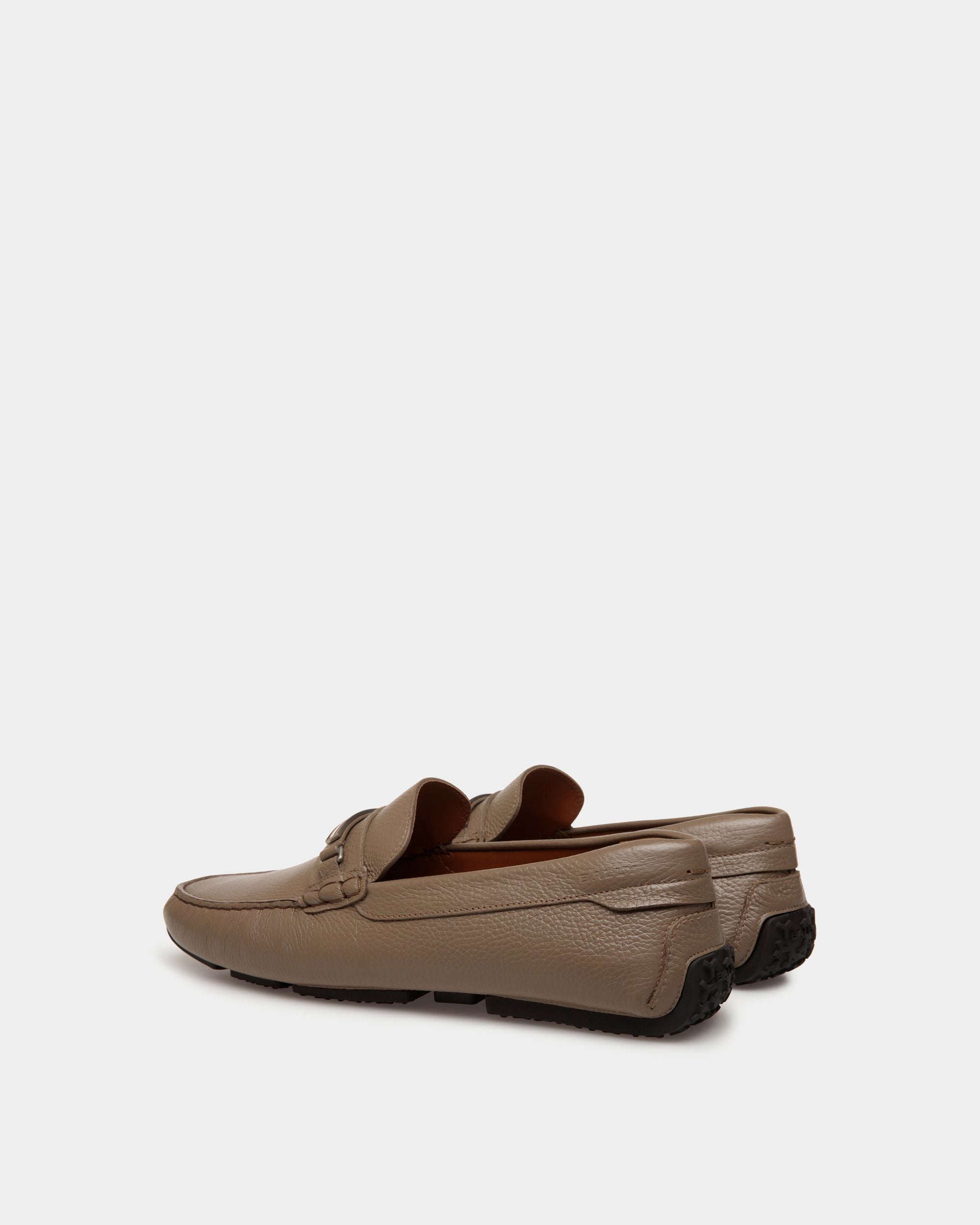 Pilot Driver in Taupe Grained Leather - Homme - Bally - 03