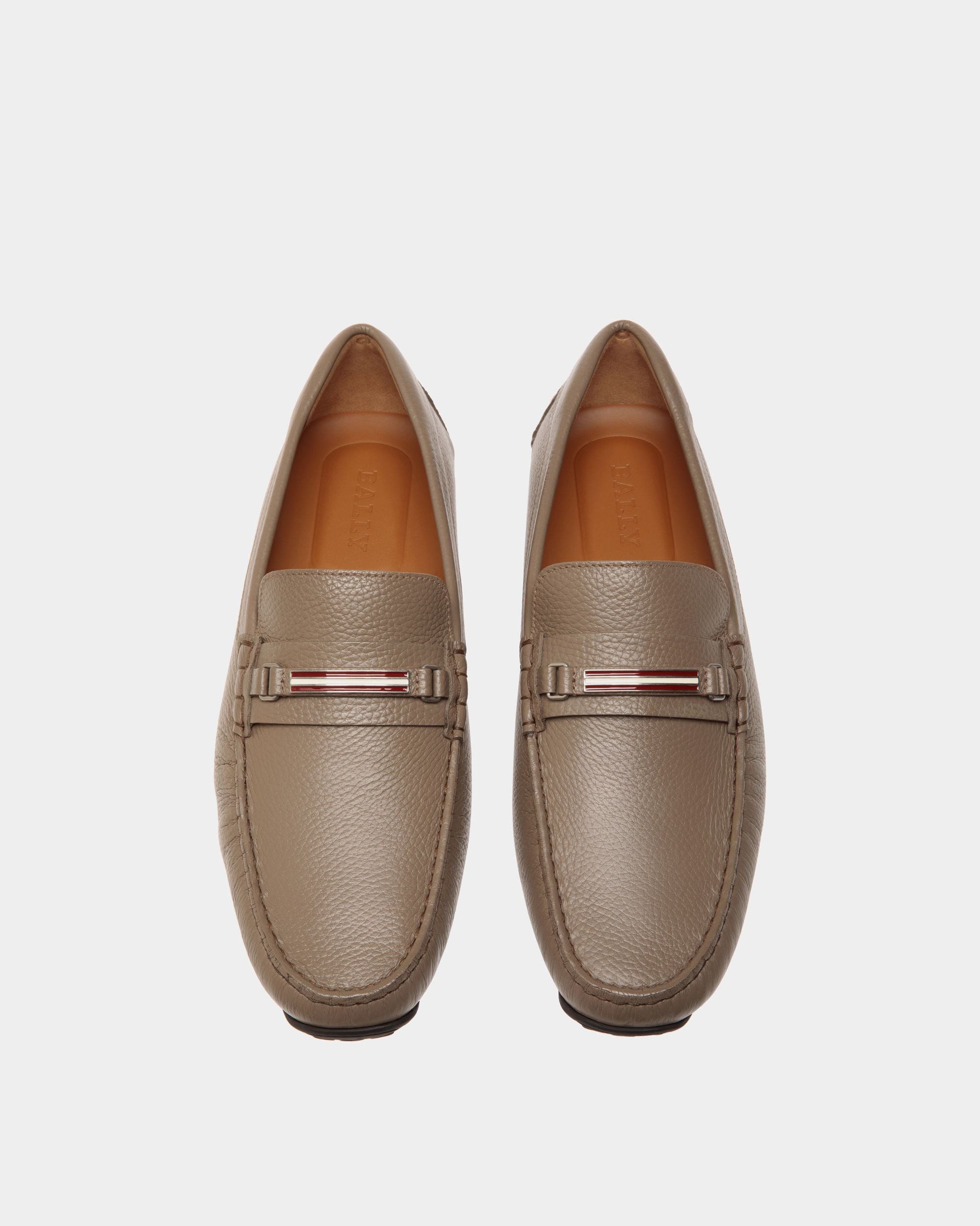 Pilot Driver in Taupe Grained Leather - Homme - Bally - 04