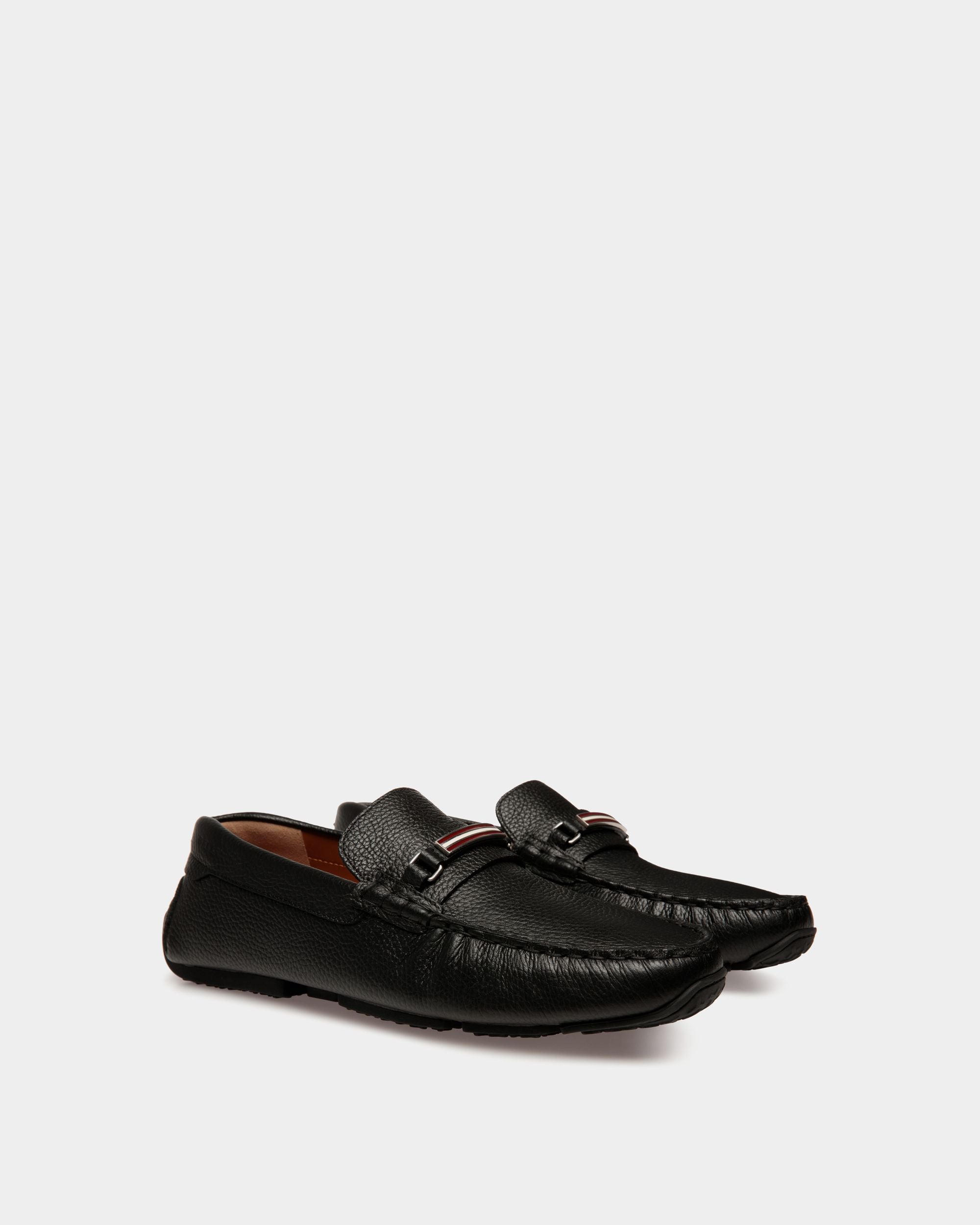 Pilot Driver-Schuh Aus Genarbtem Leder In Schwarz - Herren - Bally - 03