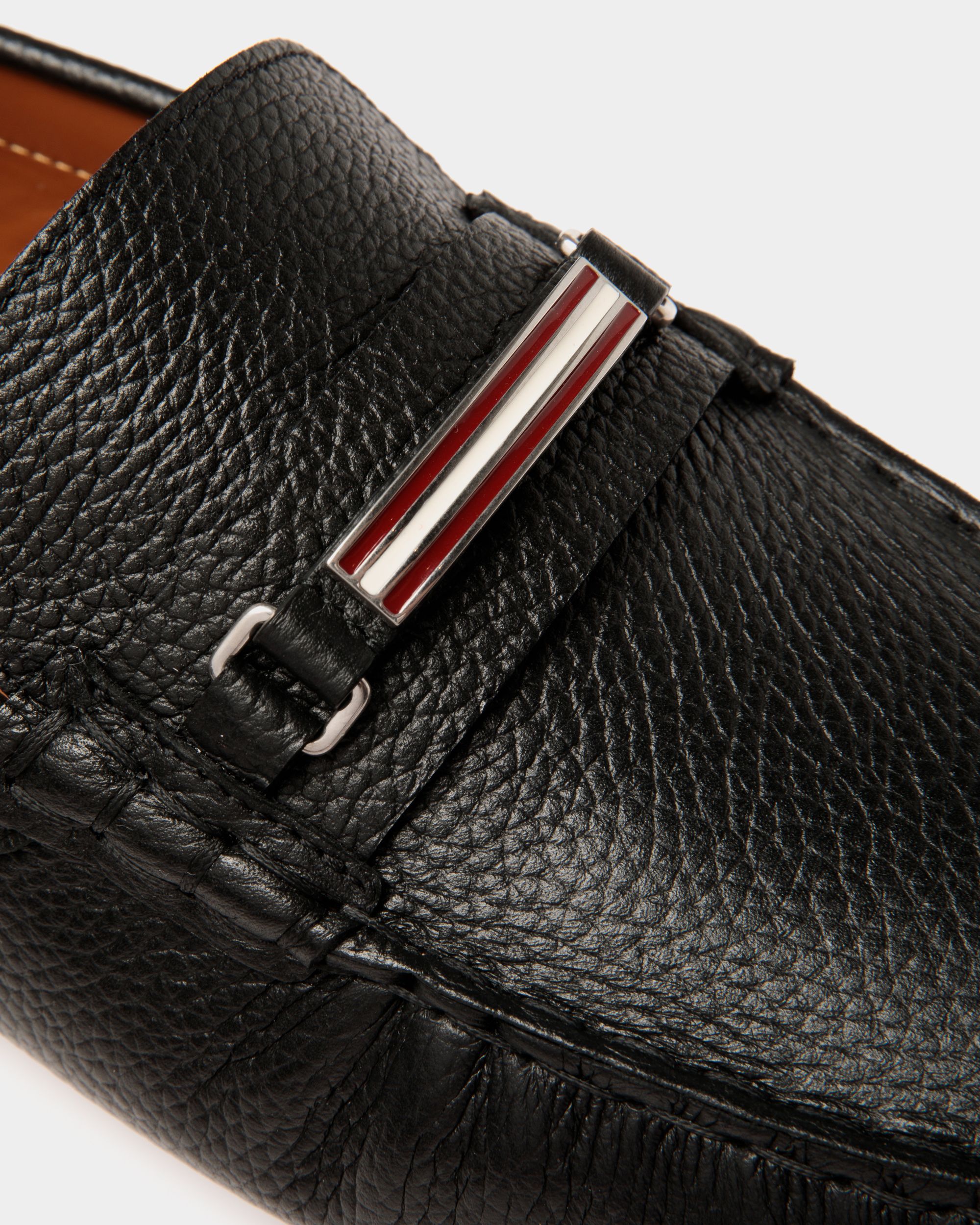 Pilot Driver-Schuh Aus Genarbtem Leder In Schwarz - Herren - Bally - 05
