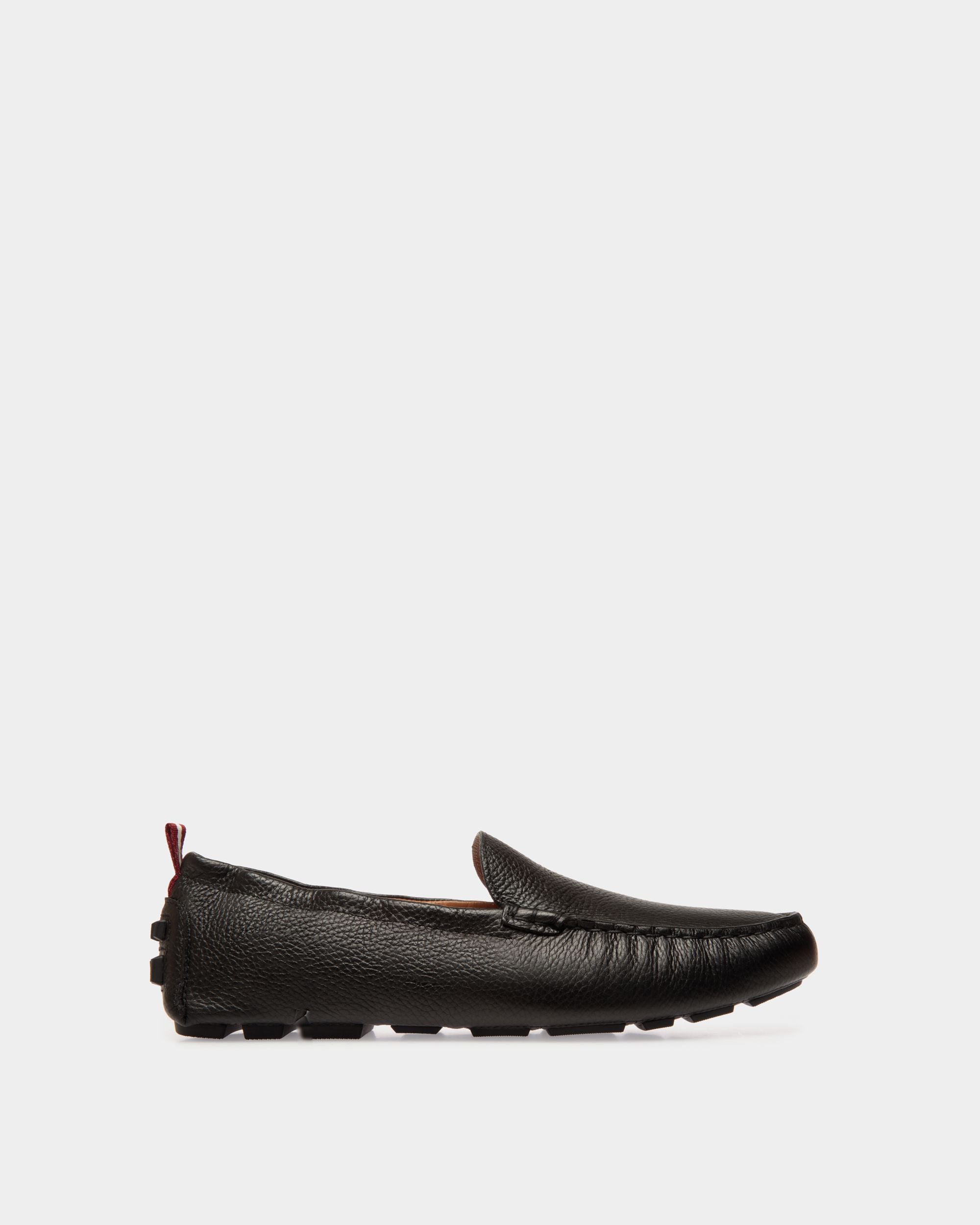 Kerbs Driver-Schuh Aus Genarbtem Leder In Schwarz - Herren - Bally - 01