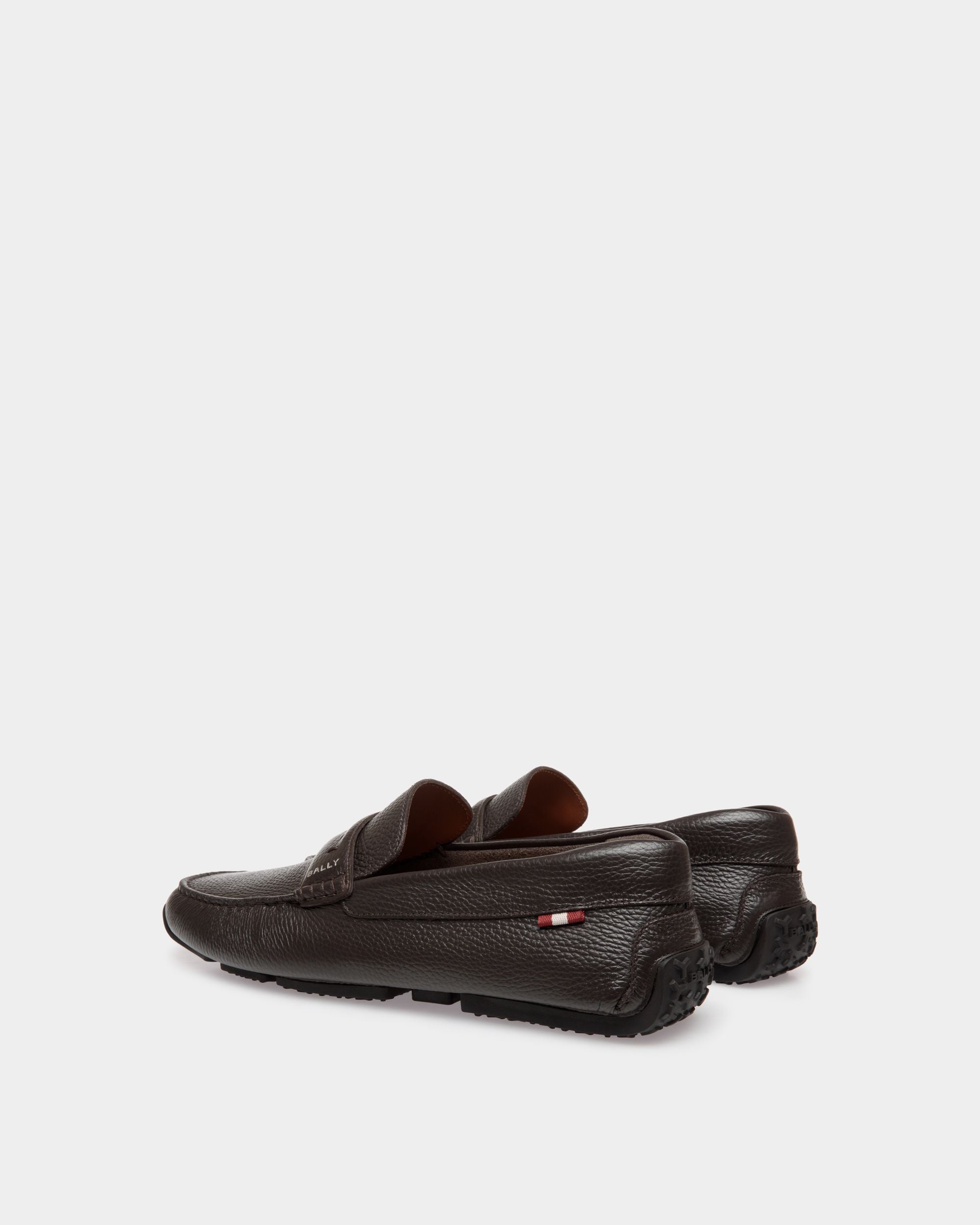 Pilot Driver-Schuh Aus Genarbtem Leder In Ebenholz - Herren - Bally - 03