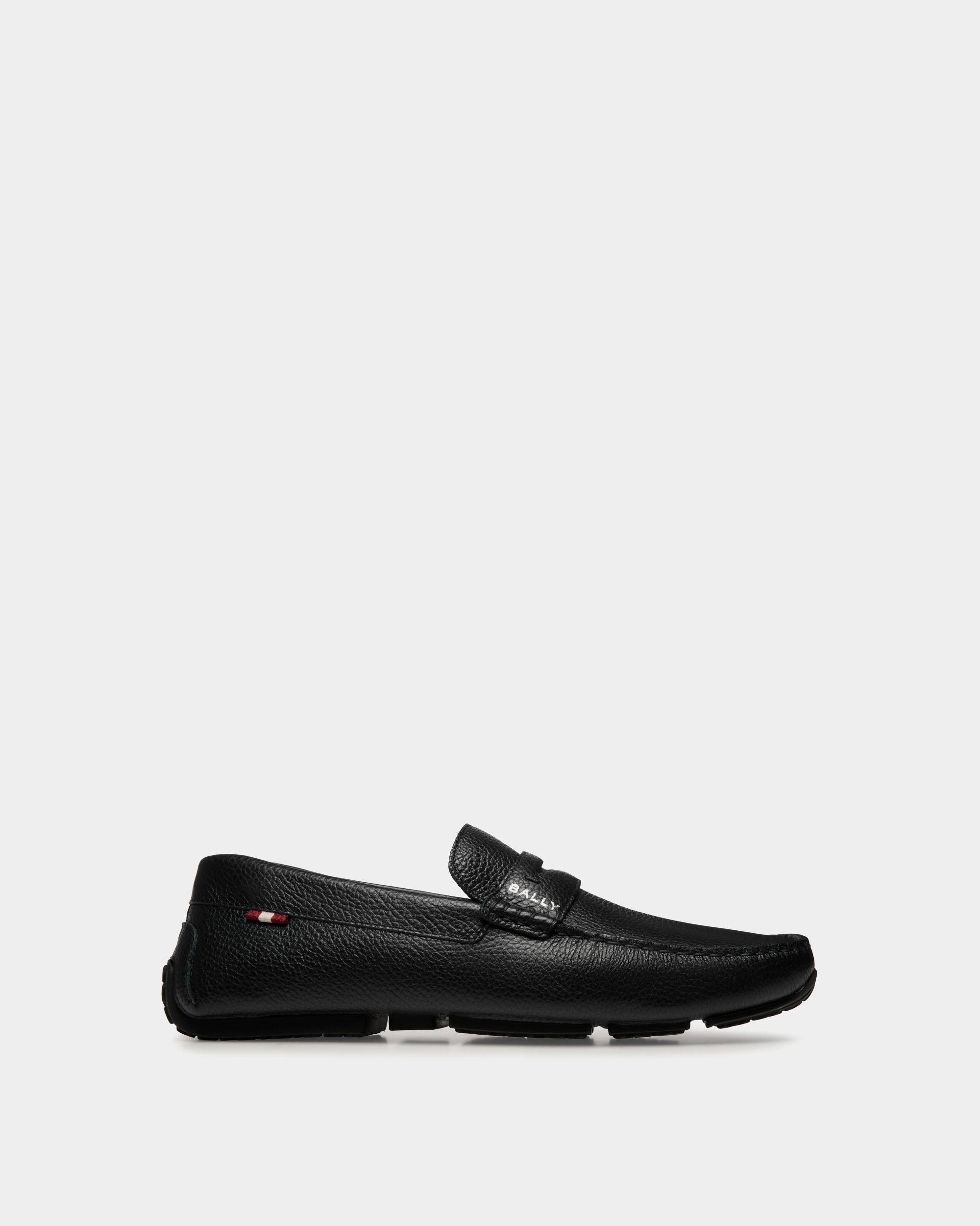 Chaussure Driver Pilot En Cuir Grainé Noir - Homme - Bally - 01