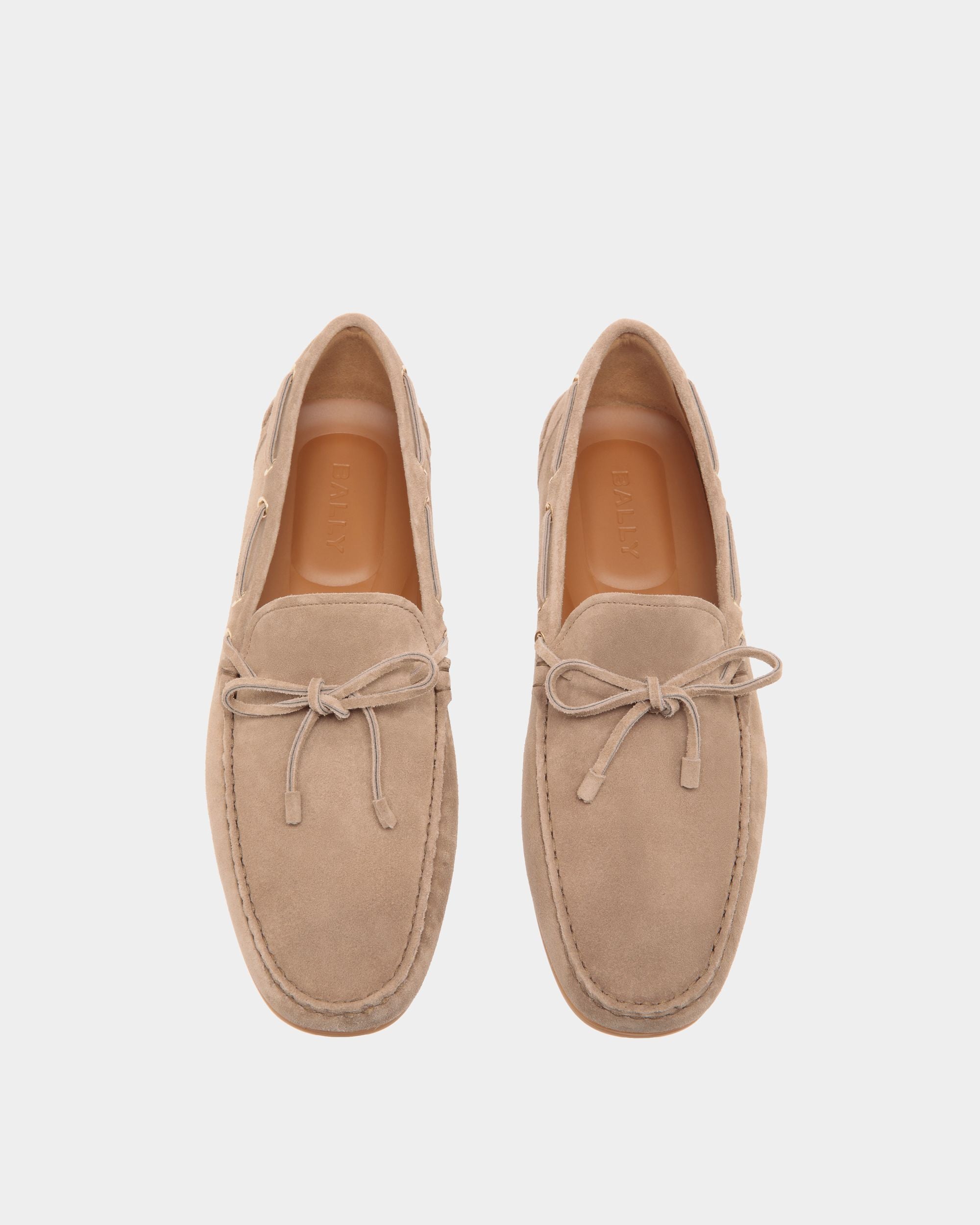 Chaussure Driver Clay En Daim Taupe - Homme - Bally - 04