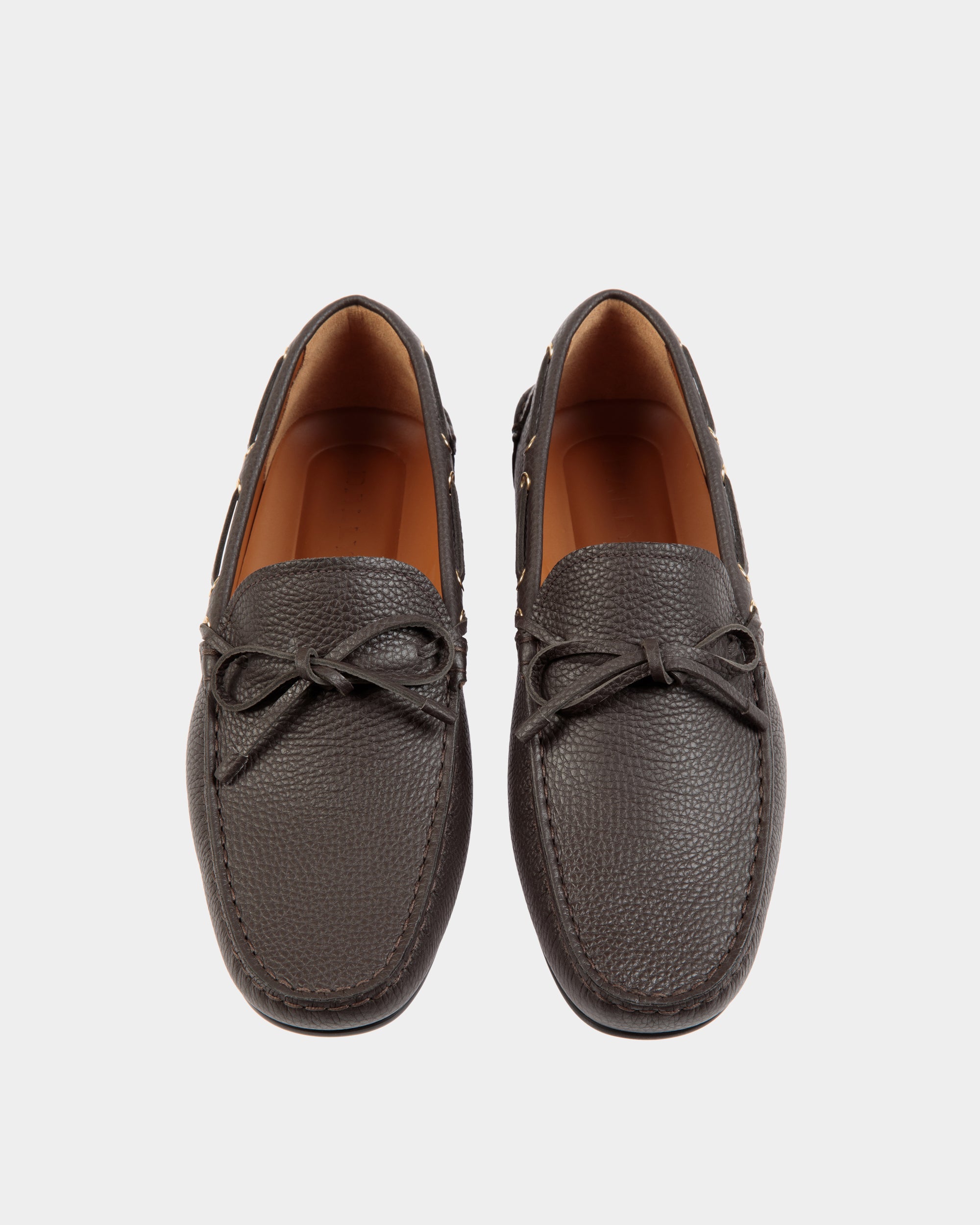 Chaussure Driver Clay En Cuir Grainé Ebano - Homme - Bally - 05