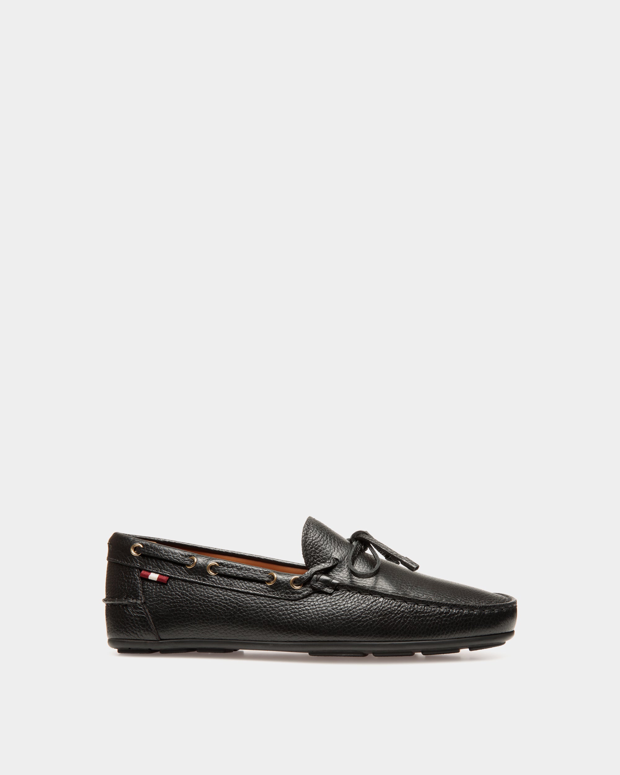 Clay Driver-Schuh Aus Genarbtem Leder In Schwarz - Herren - Bally - 01