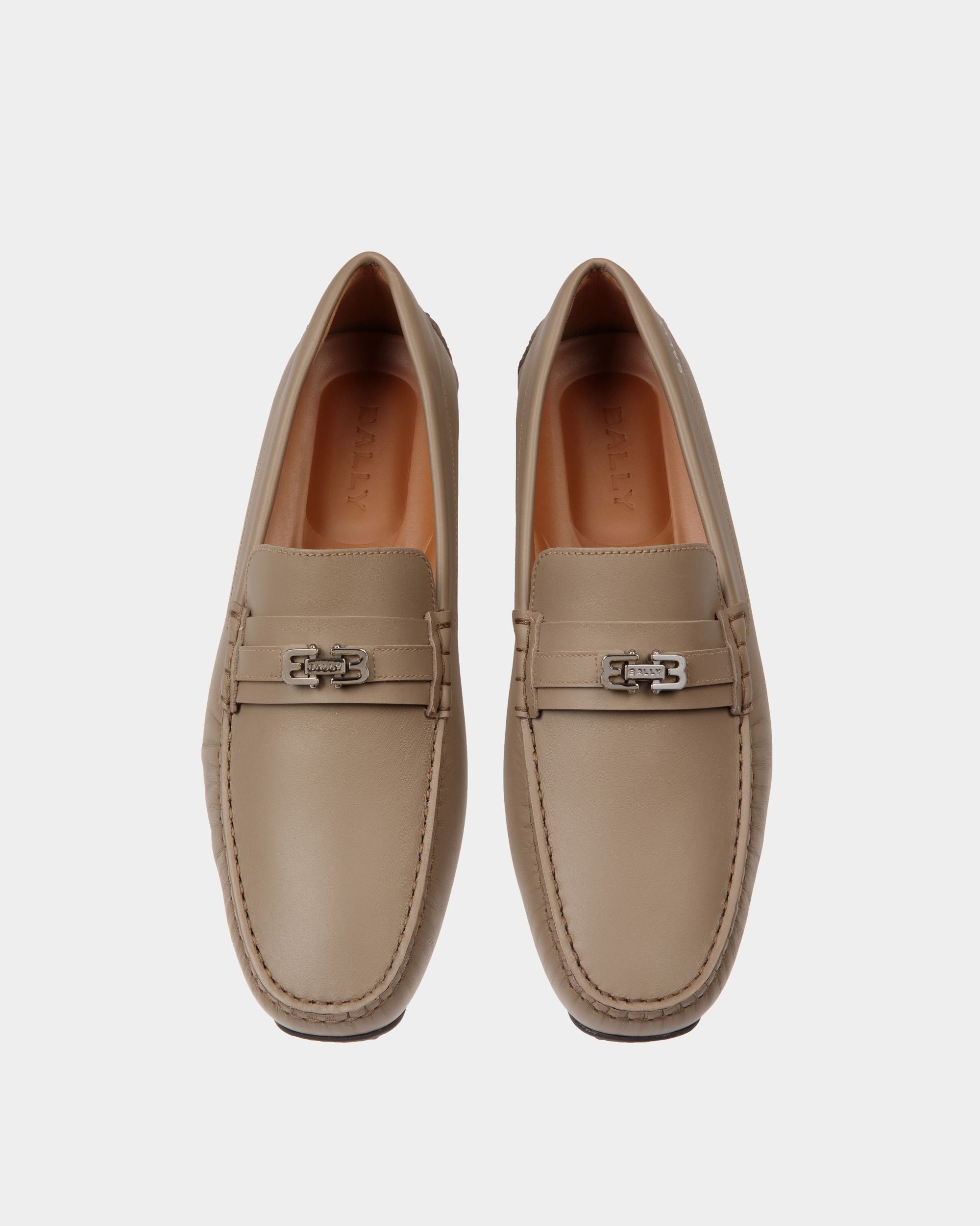 Pilot Driver in Taupe Leather - Homme - Bally - 04