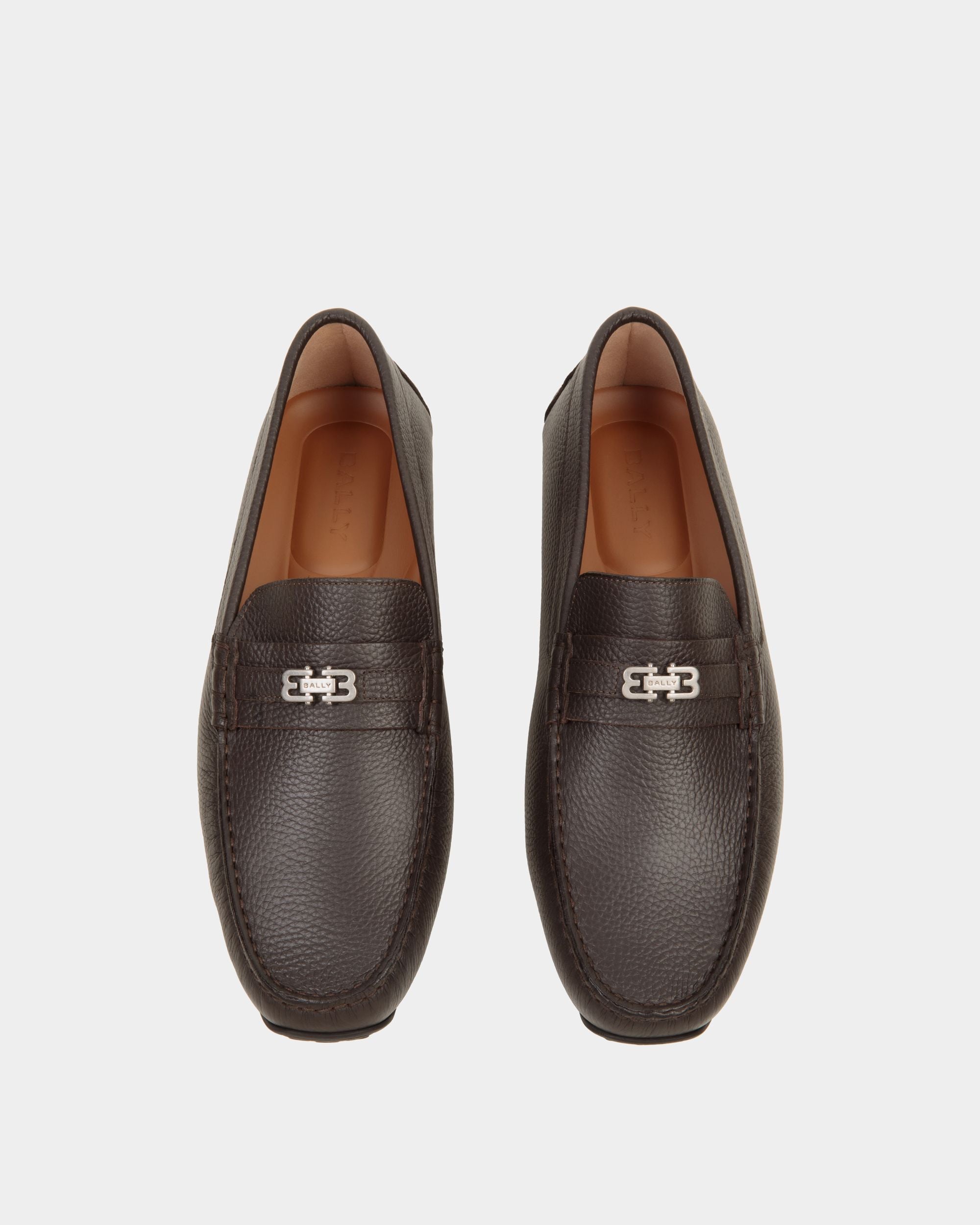 Pilot Driver in Ebano Grained Leather - Homme - Bally - 04