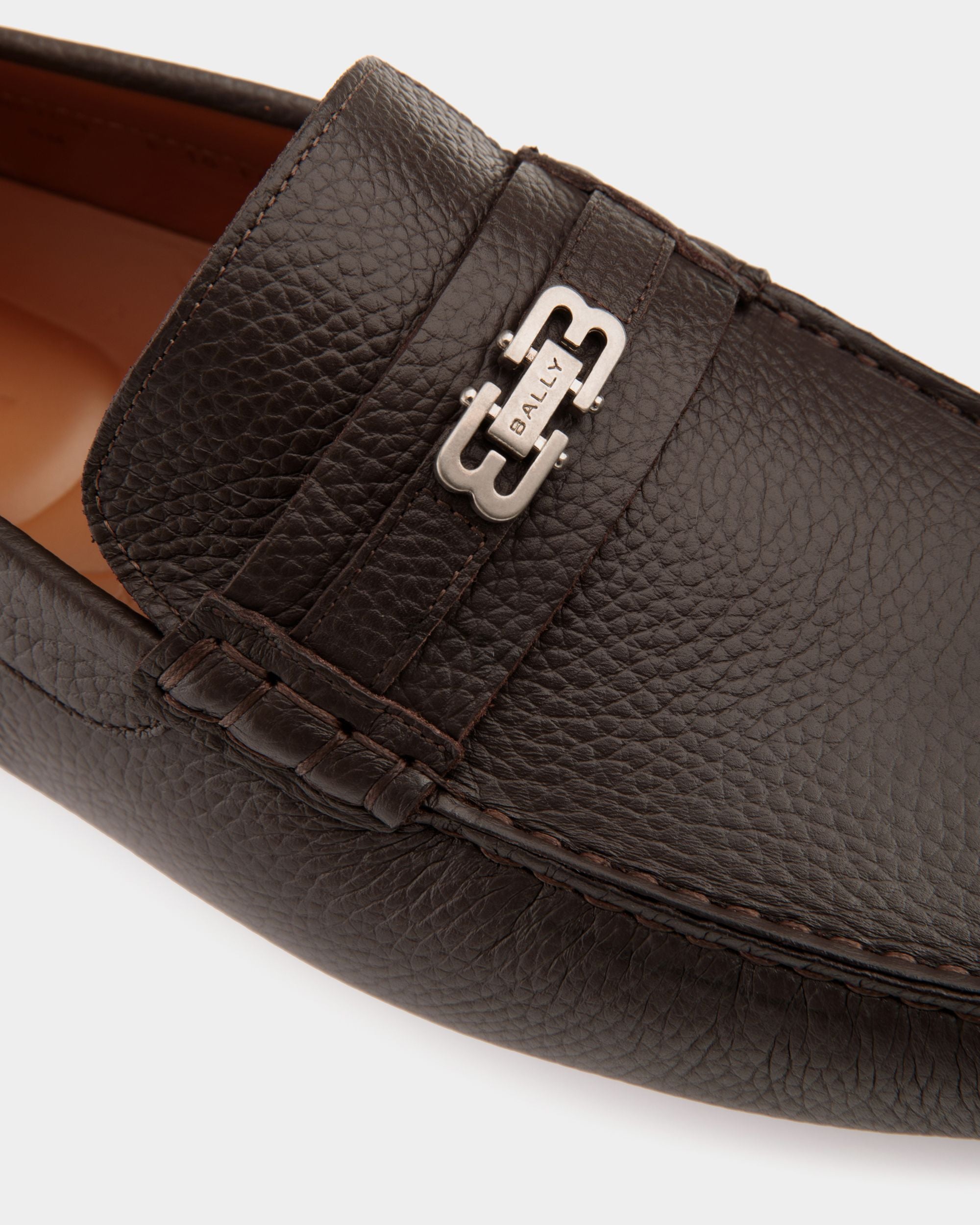 Pilot Driver in Ebano Grained Leather - Homme - Bally - 05