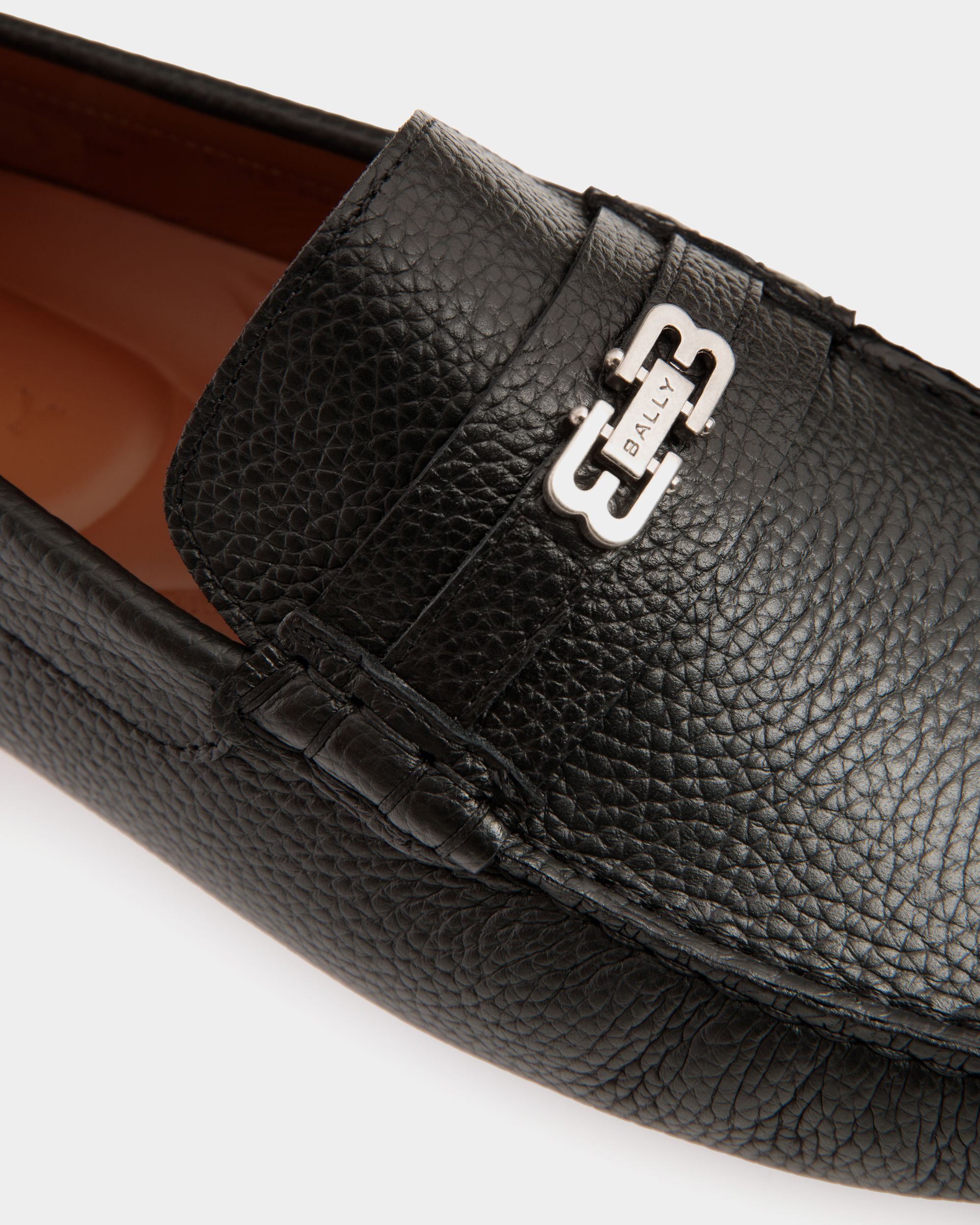 Pilot Driver in Black Grained Leather - Homme - Bally - 05