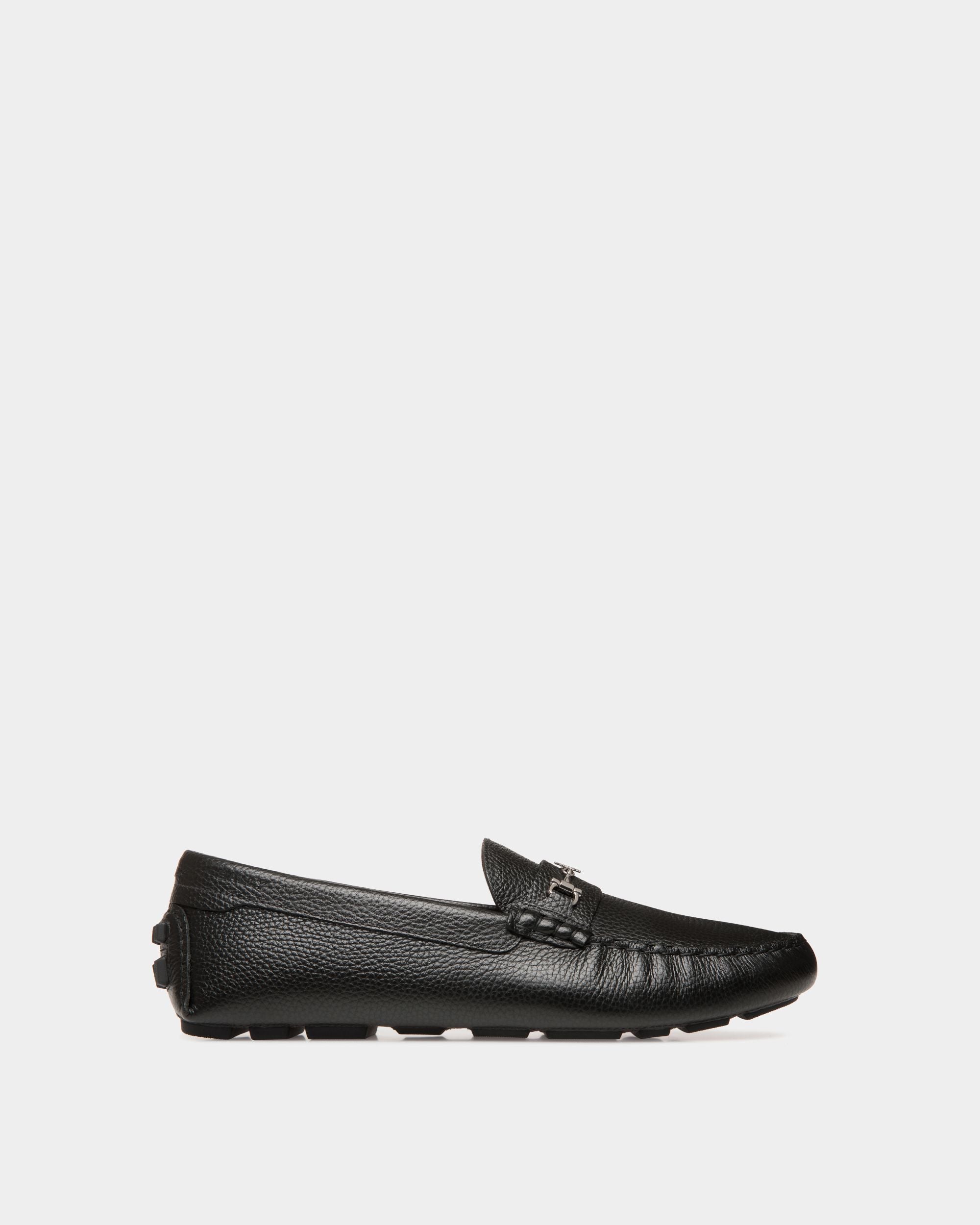 Kerbs Driver-Schuh Aus Genarbtem Leder In Schwarz - Herren - Bally - 01