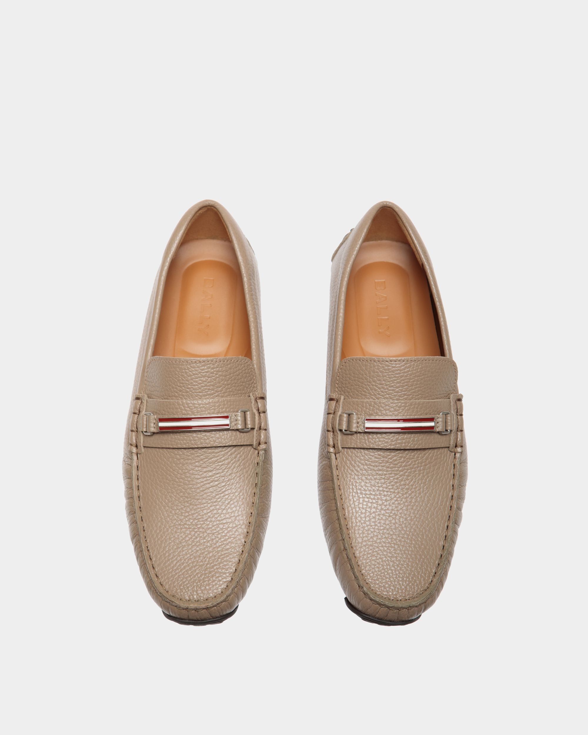 Pilot Driver in Taupe Grained Leather - Homme - Bally - 04