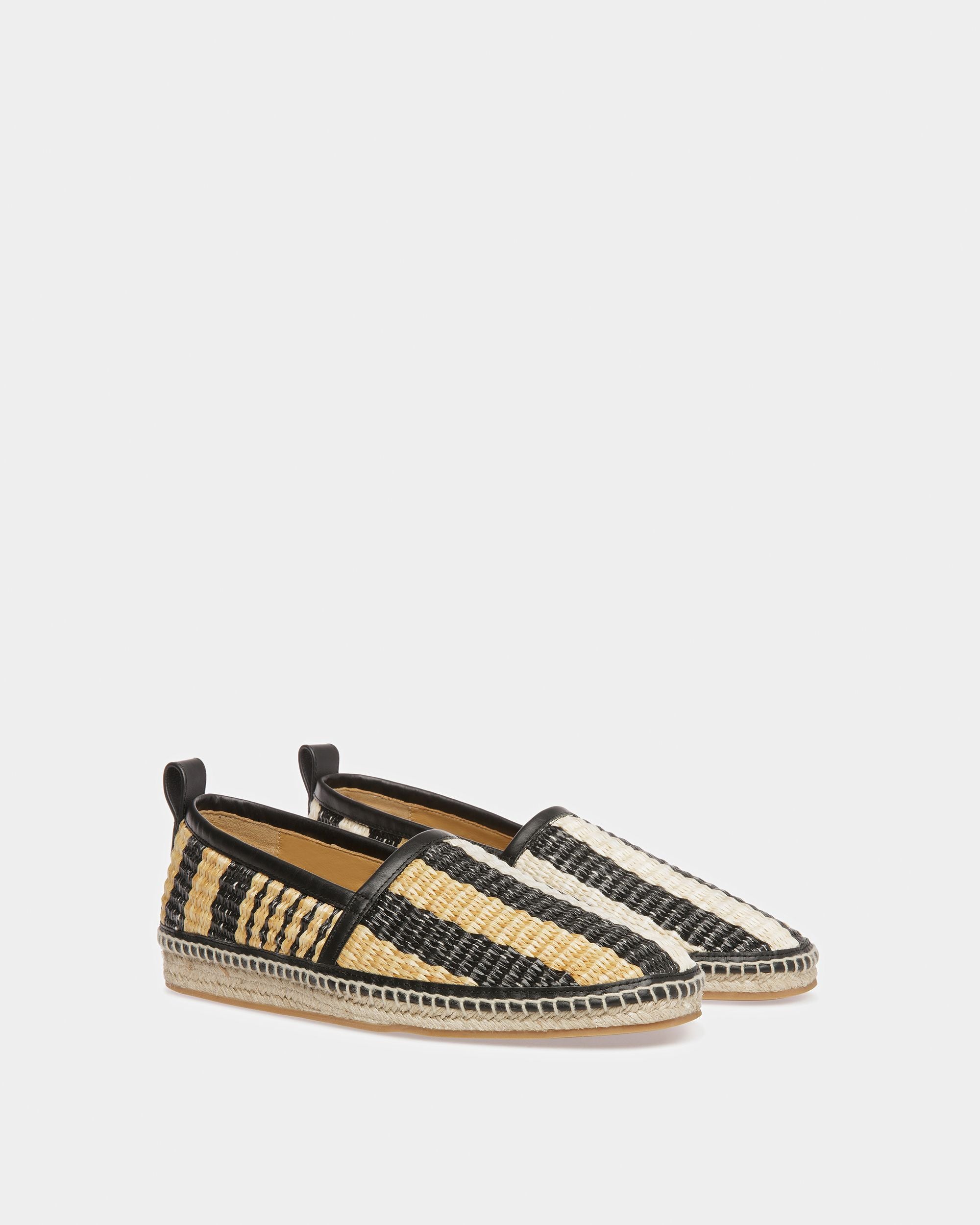 Espadrille Karakas En Tissu Noir Et Ivoire - Homme - Bally - 02
