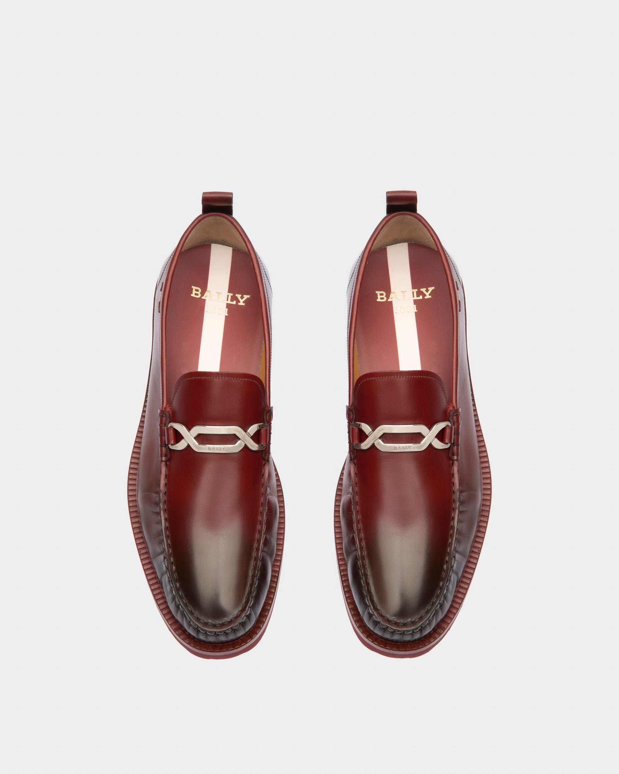 Novian Mocassins En Cuir Rouge Héritage - Homme - Bally - 02