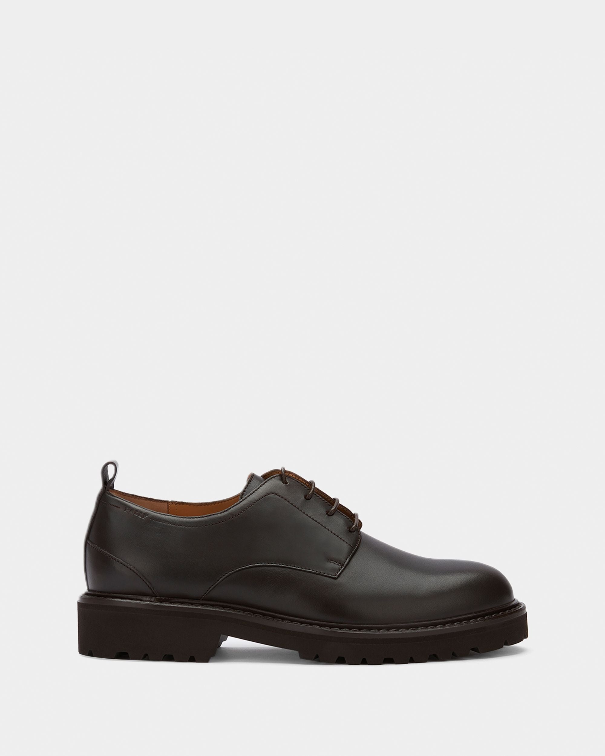 Men's Chocolate Leather Derby Shoes - Men's - Bally - 01