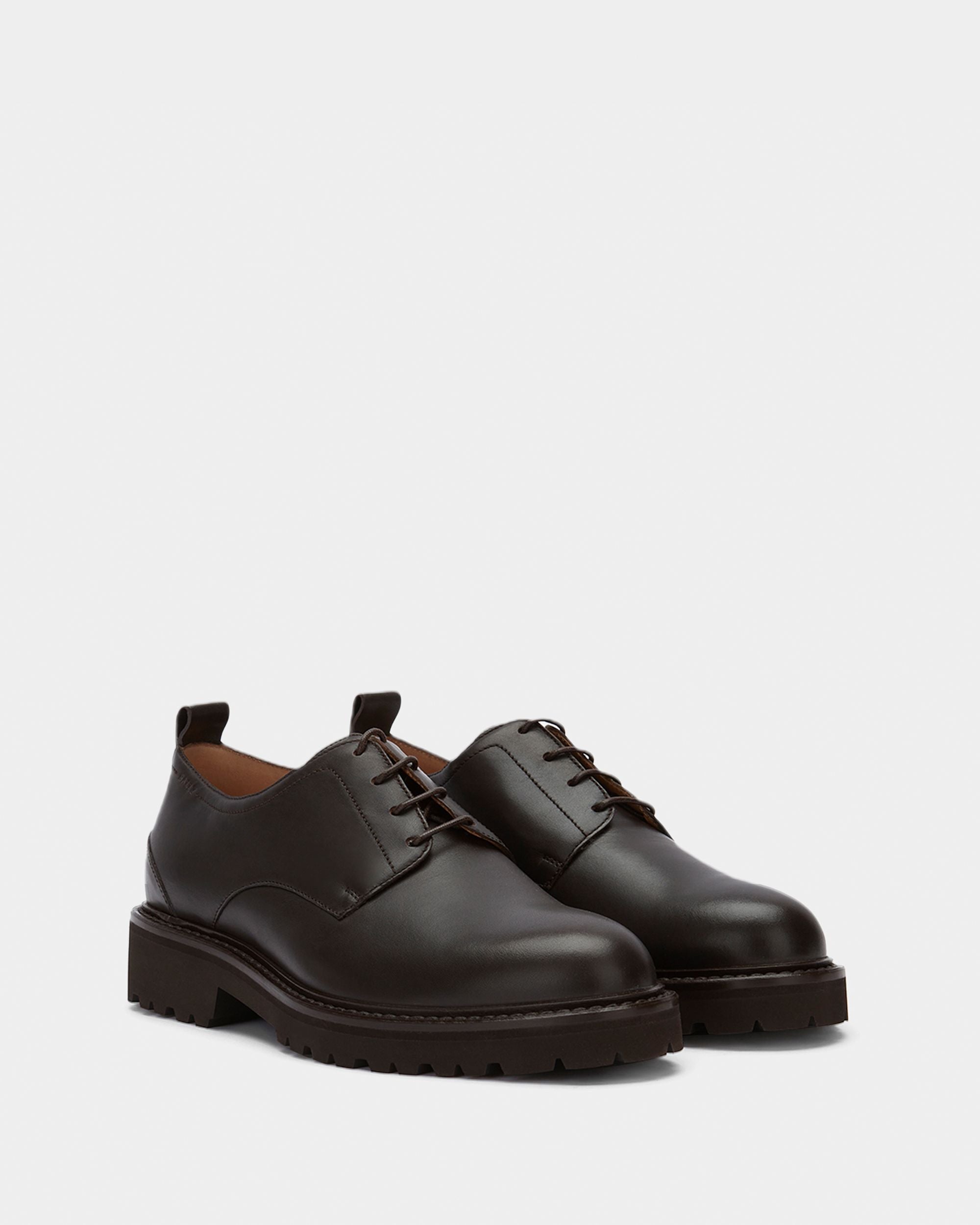 Men's Chocolate Leather Derby Shoes - Men's - Bally - 02