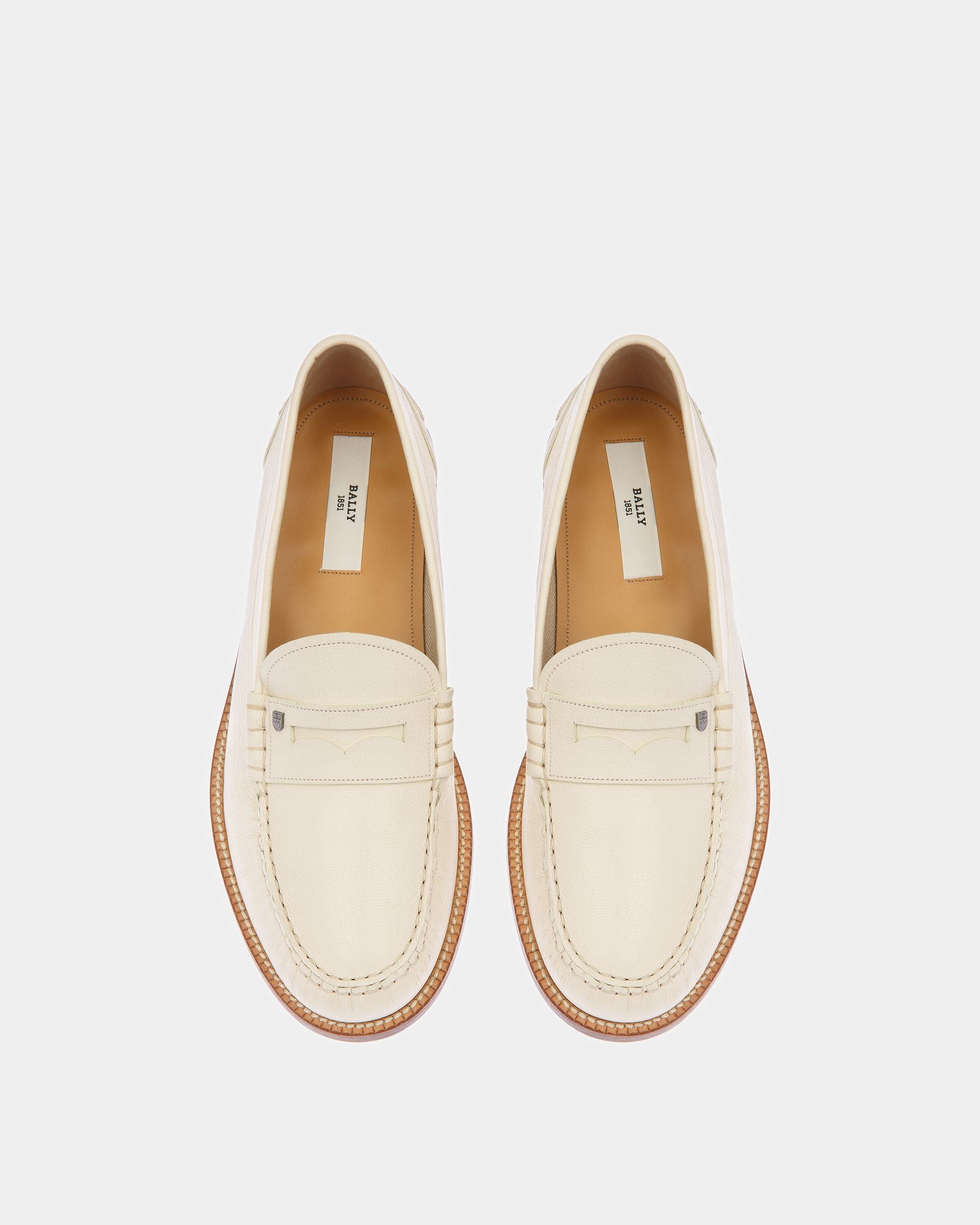 Ron Mocasines De Piel Color Hueso - Hombre - Bally - 02