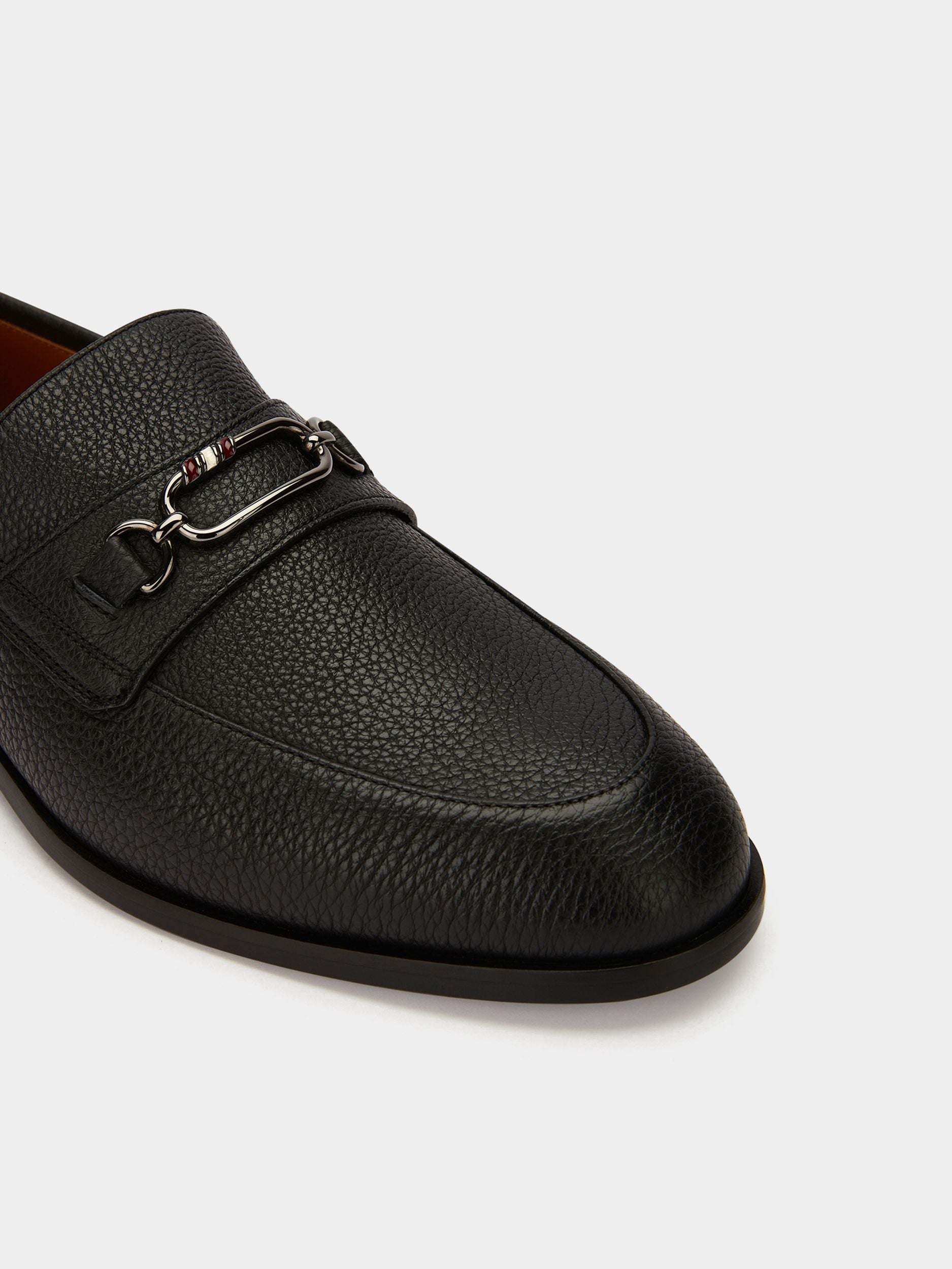 Men's Black Leather Loafers - Homme - Bally - 04