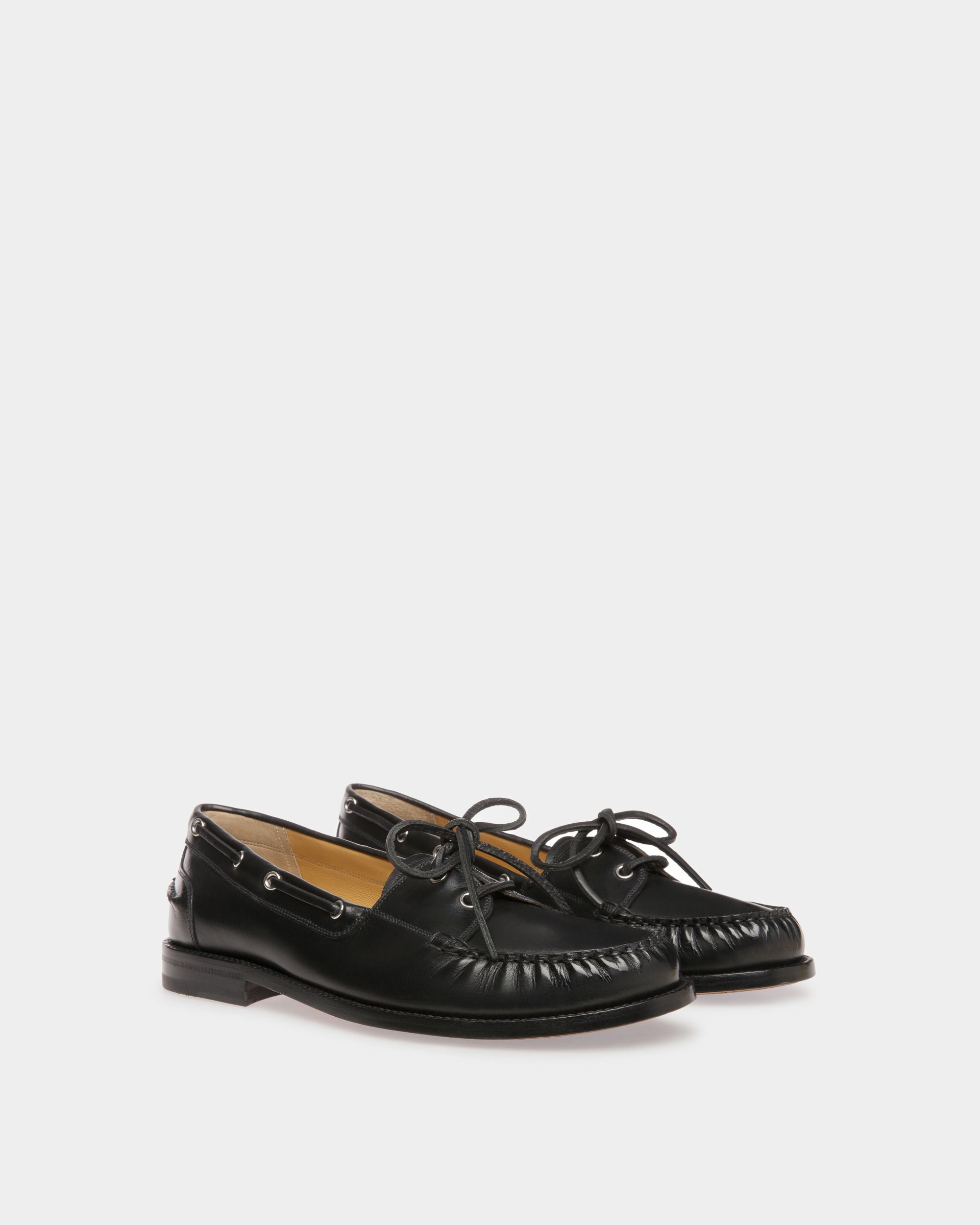 Rome Mocassins In Black Leather - Men's - Bally - 03
