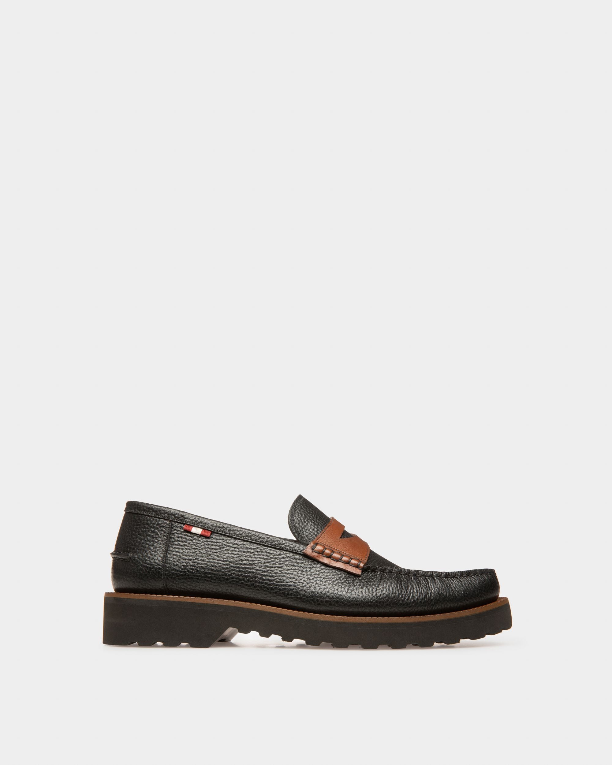 Noah Leather Loafers In Black & Brown - Herren - Bally - 01