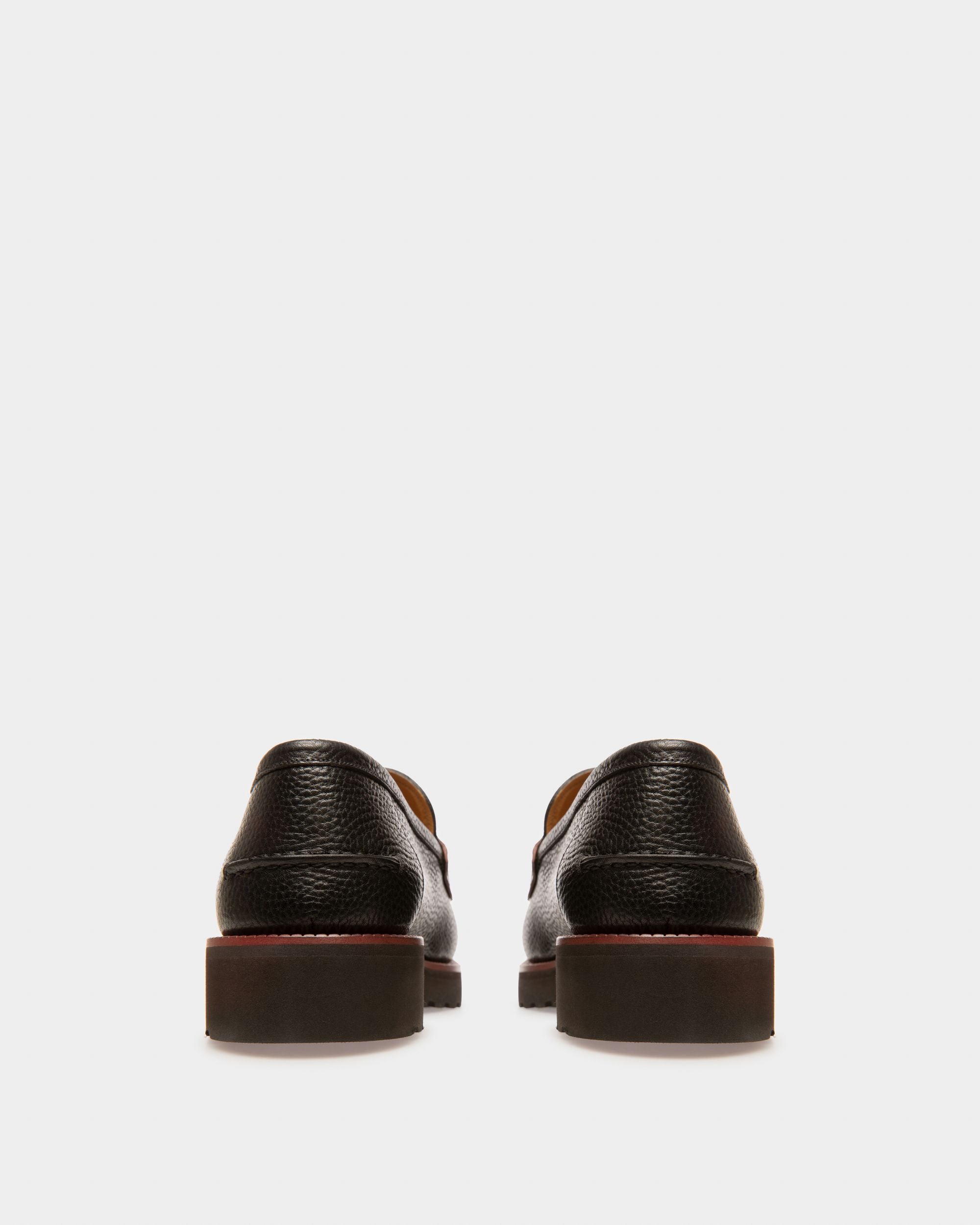 Noah Leather Loafers In Black & Heritage Red - Homme - Bally - 03