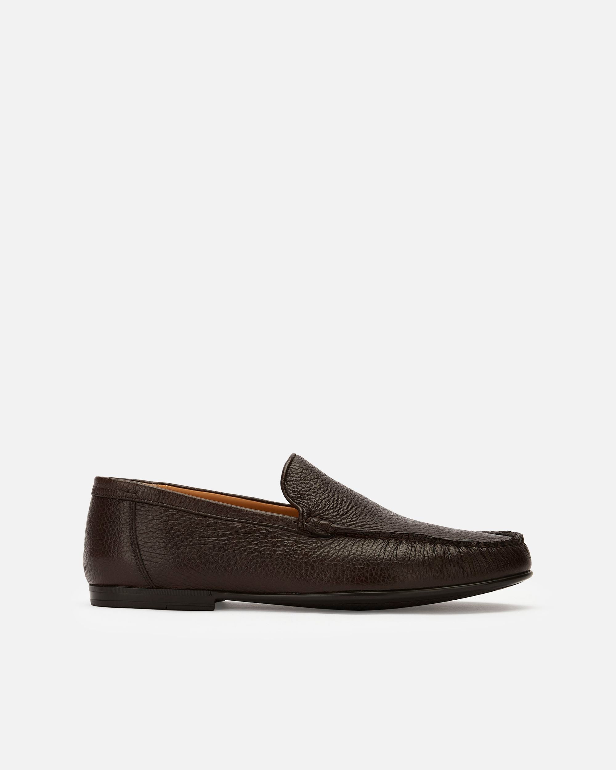 Men's Brown Leather Loafers - Homme - Bally - 01