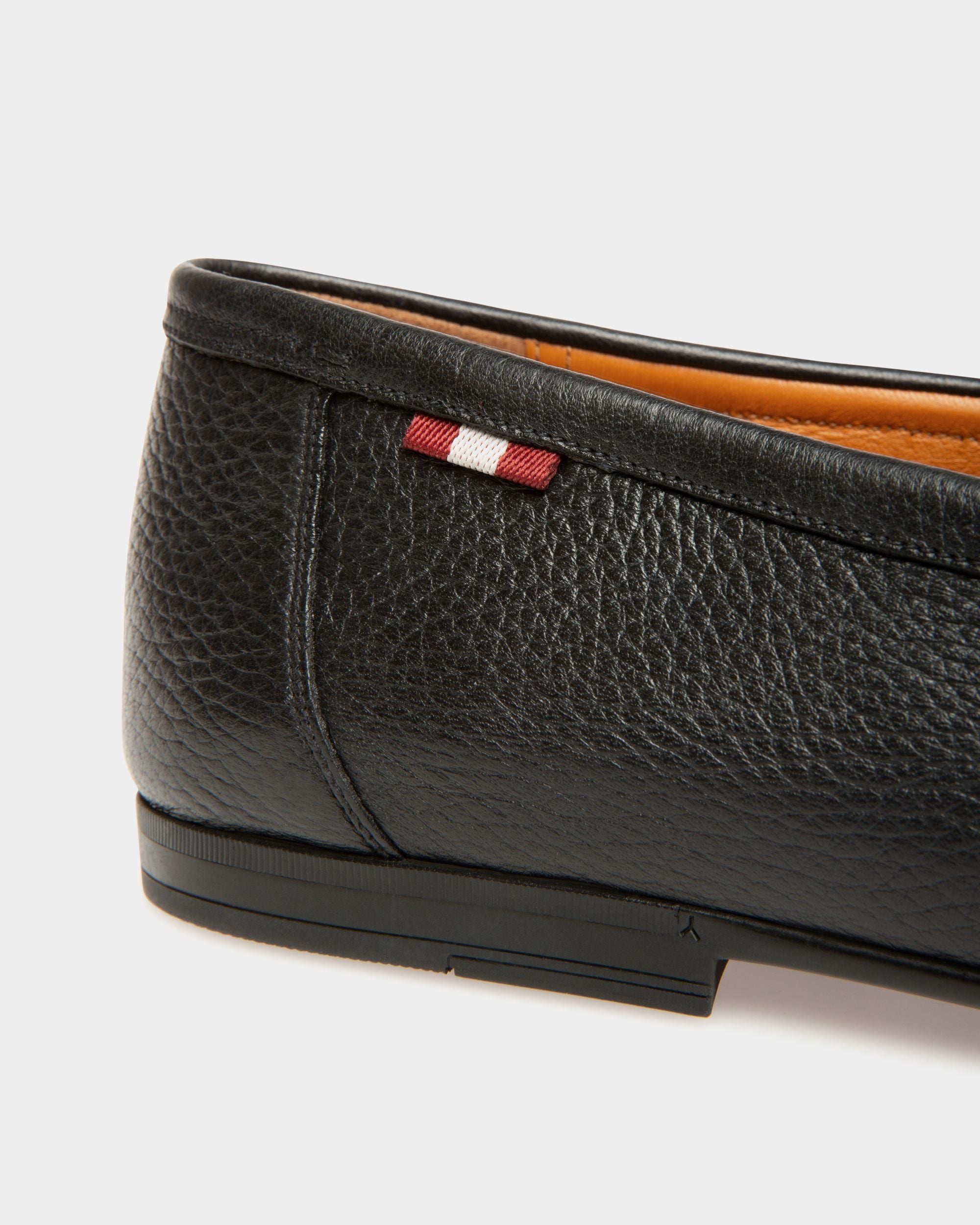 Men's Black Leather Loafers - Homme - Bally - 03