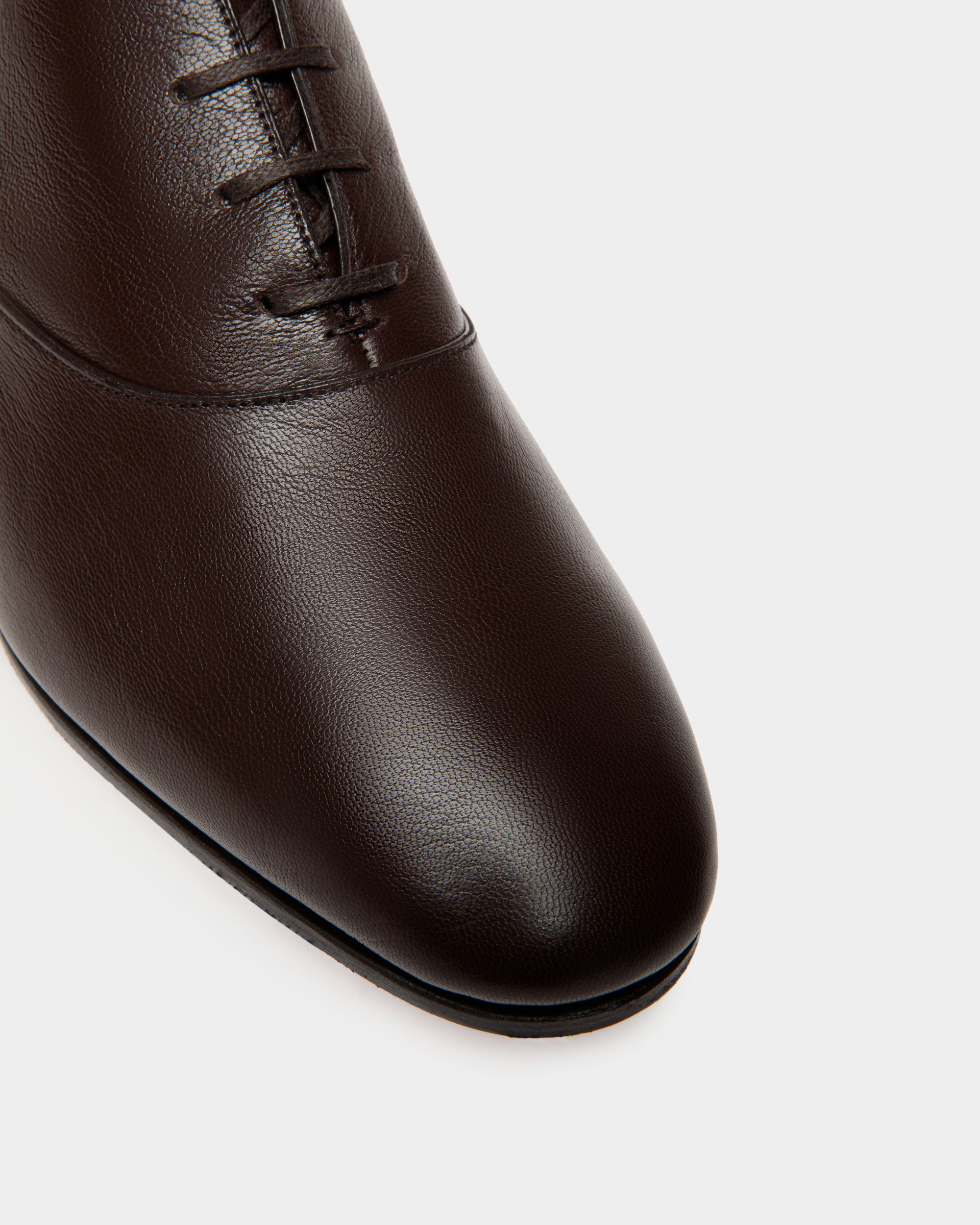 Zapato Oxford Plume De Piel Granulada Color Marrón - Hombre - Bally - 04